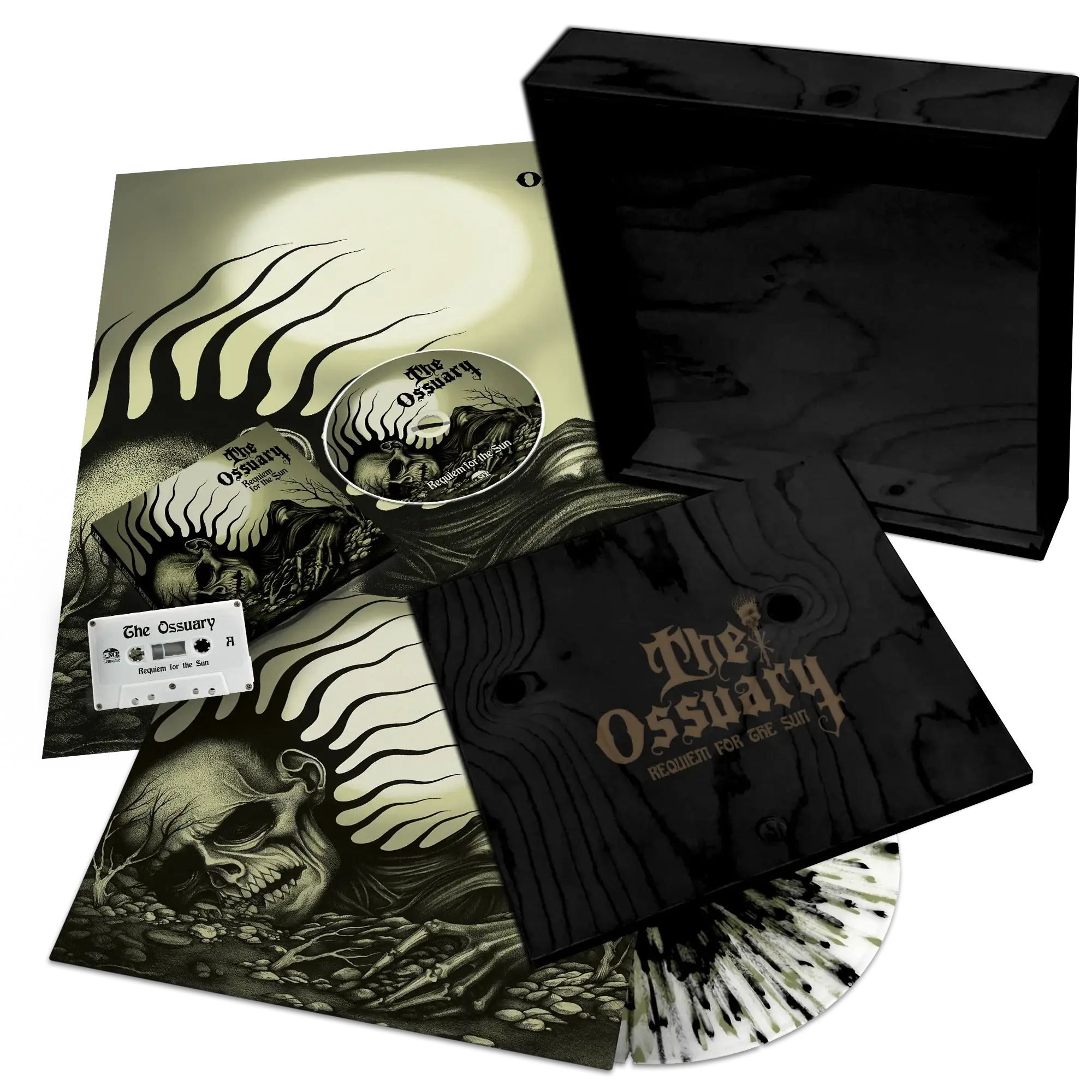 THE OSSUARY · Requiem For The Sun | WOODEN LP+MC+CD BOX THE OSSUARY · Requiem For The Sun | WOODEN LP+MC+CD BOX (Doom Metal/Doom Rock/Occult Rock Vinyl)