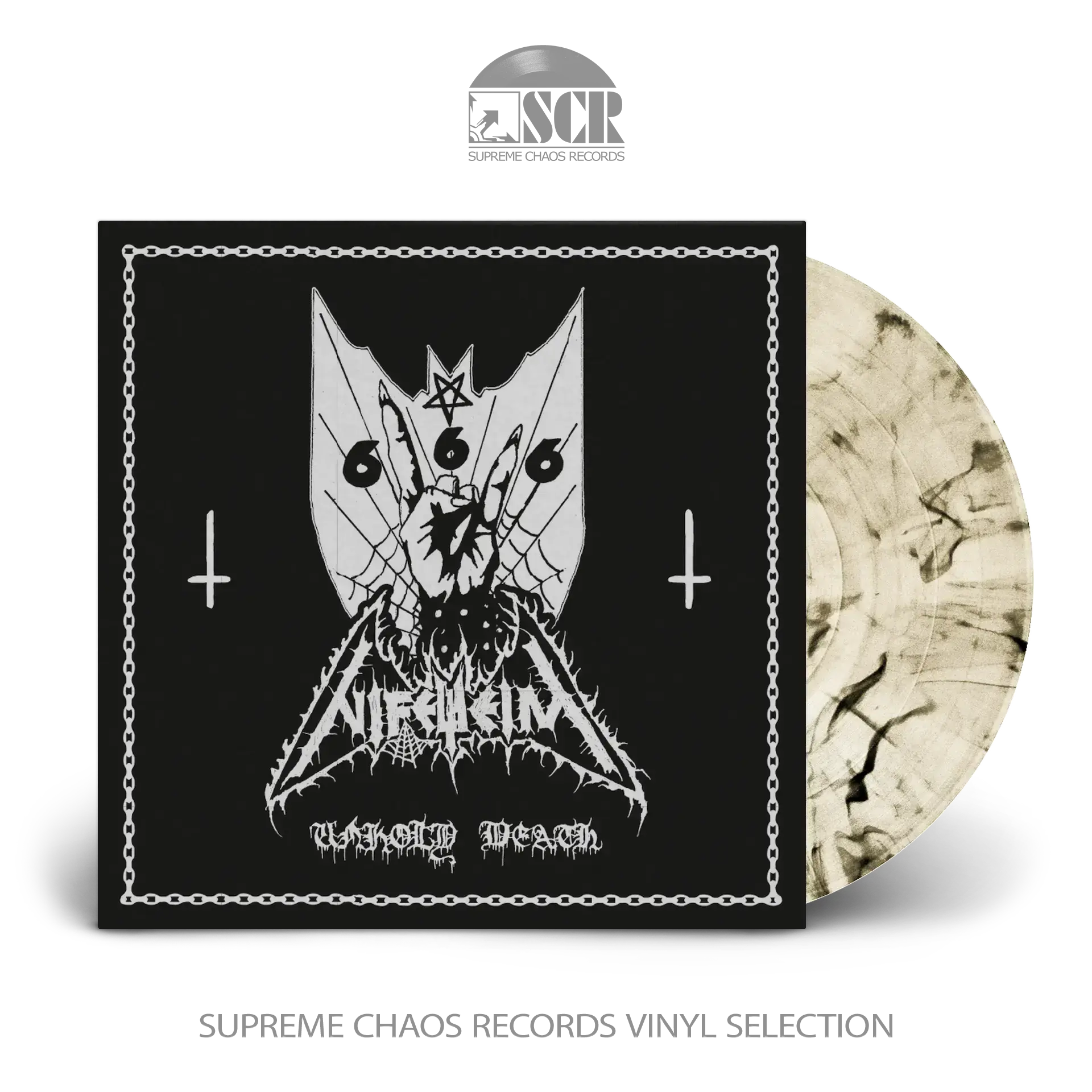 NIFELHEIM - Unholy Death (Re-Release) · CLEAR/BLACK LP NIFELHEIM - Unholy Death (Re-Release) · CLEAR/BLACK LP (Black Metal Vinyl)