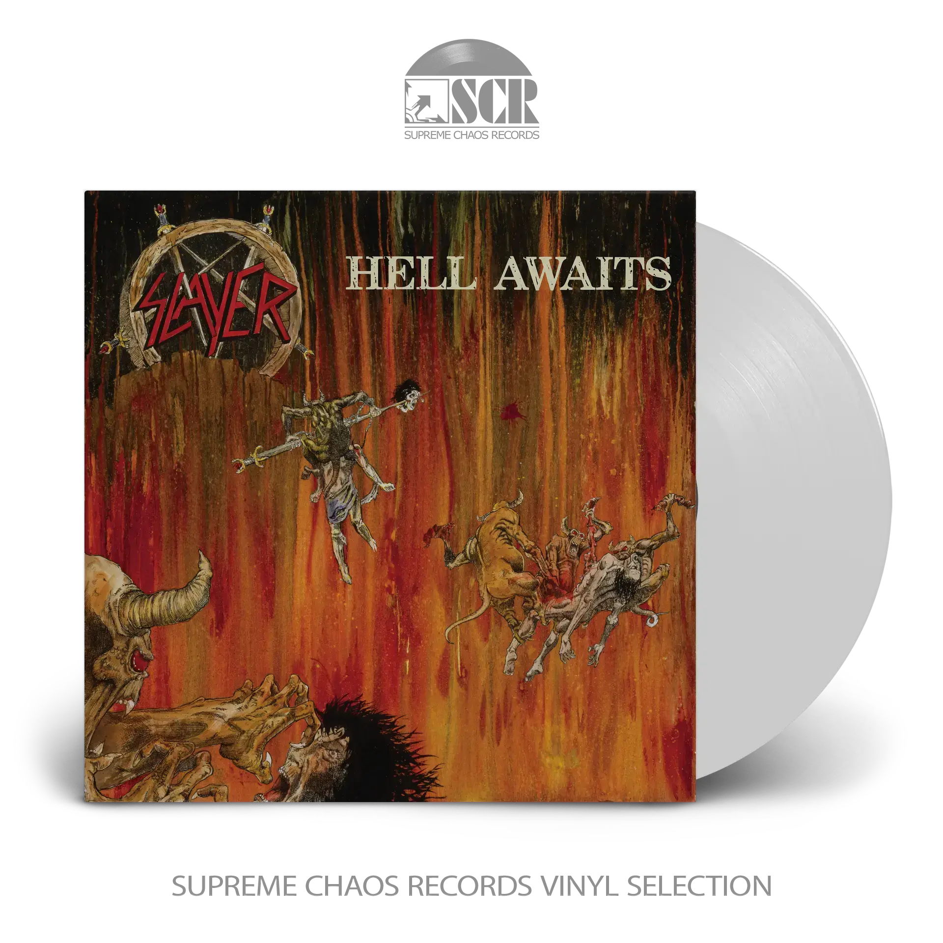 SLAYER · Hell Awaits | WHITE LP SLAYER · Hell Awaits | WHITE LP (Thrash Metal Vinyl)