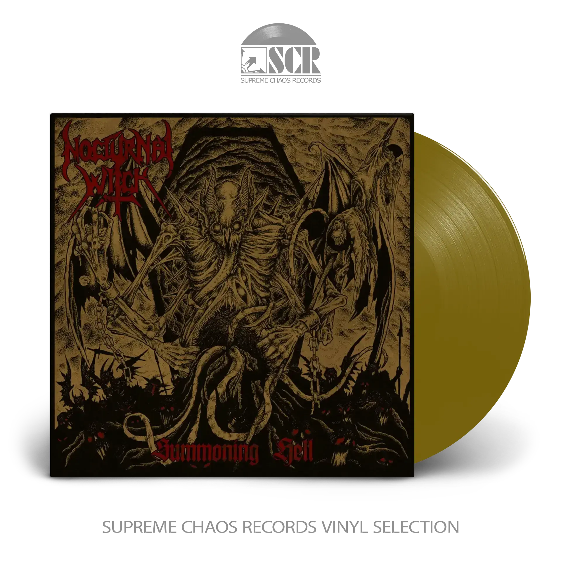 NOCTURNAL WITCH · Summoning Hell | GOLD LP+7" NOCTURNAL WITCH · Summoning Hell | GOLD LP+7" (Black Metal/Thrash Metal Vinyl)