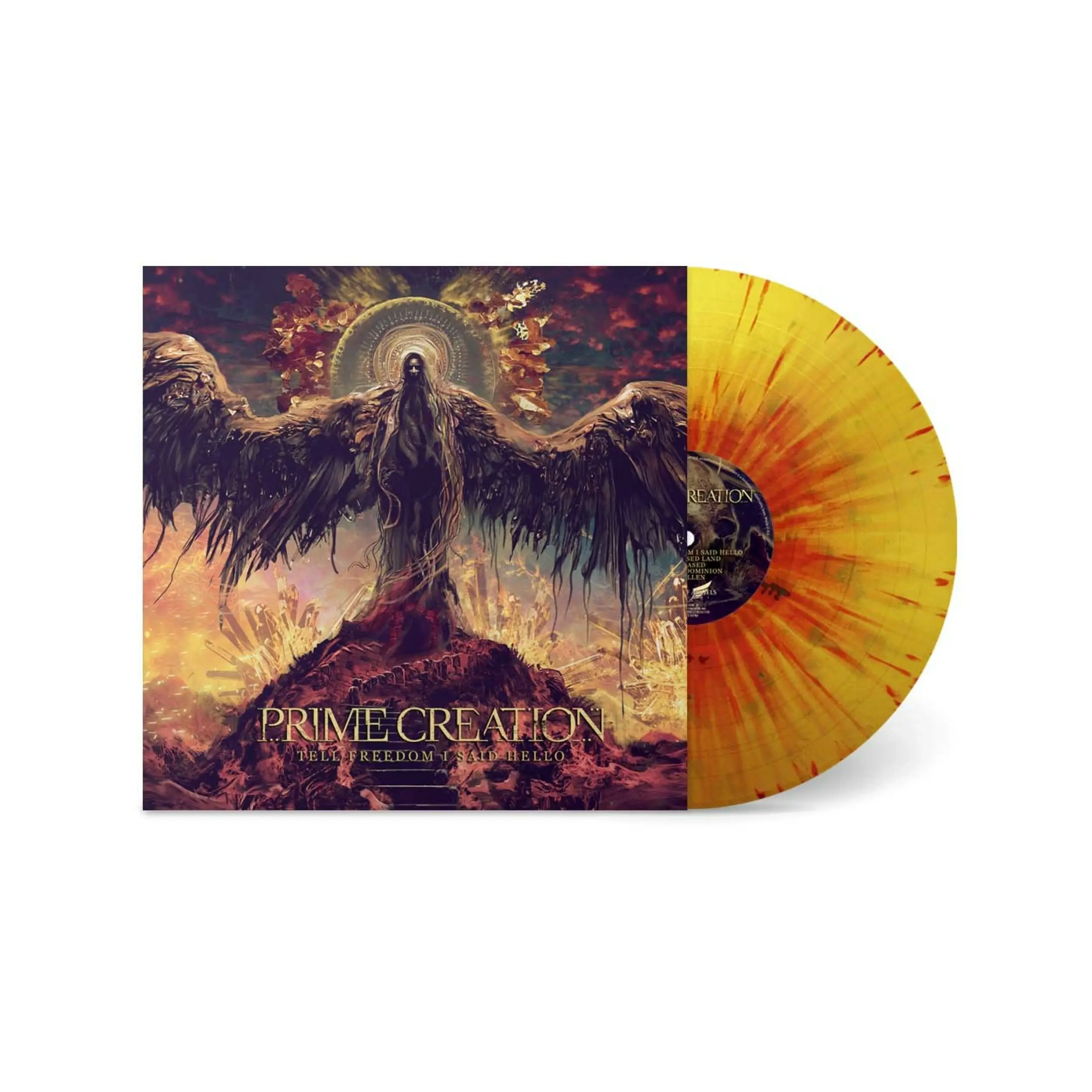 PRIME CREATION - Tell Freedom I Said Hello · YELLOW/RED/GOLD SPLATTER LP PRIME CREATION - Tell Freedom I Said Hello · YELLOW/RED/GOLD SPLATTER LP (Heavy Metal Vinyl)