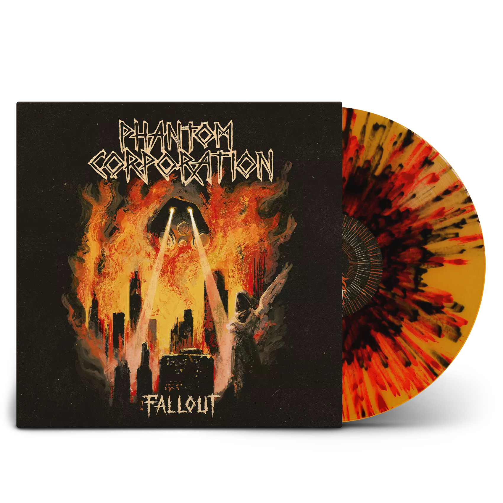 PHANTOM CORPORATION · Fallout | FIRE SPLATTER LP (Death Metal Vinyl)