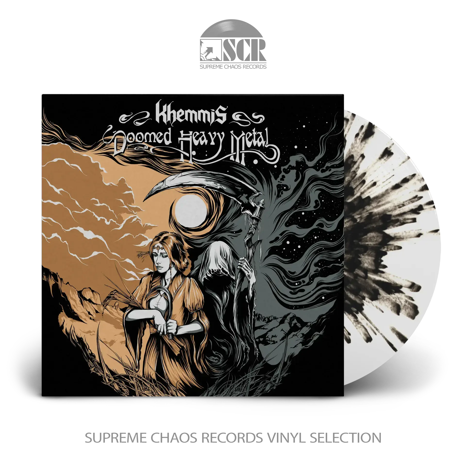 KHEMMIS · Doomed Heavy Metal | CLEAR/BLACK SPLATTER LP (Doom Metal Vinyl)