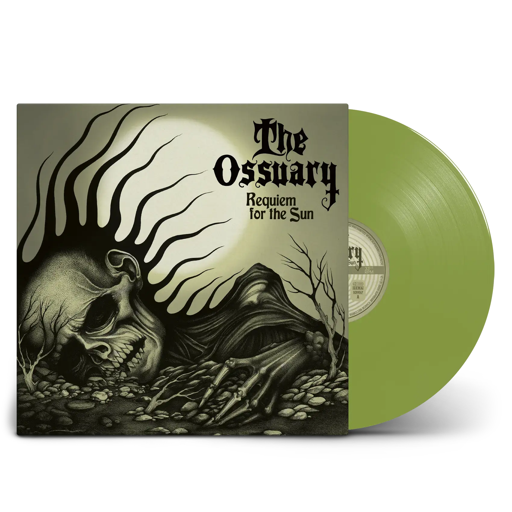 THE OSSUARY - Requiem For The Sun · OLIVE GREEN LP THE OSSUARY - Requiem For The Sun · OLIVE GREEN LP (Doom Metal/Doom Rock/Occult Rock Vinyl)