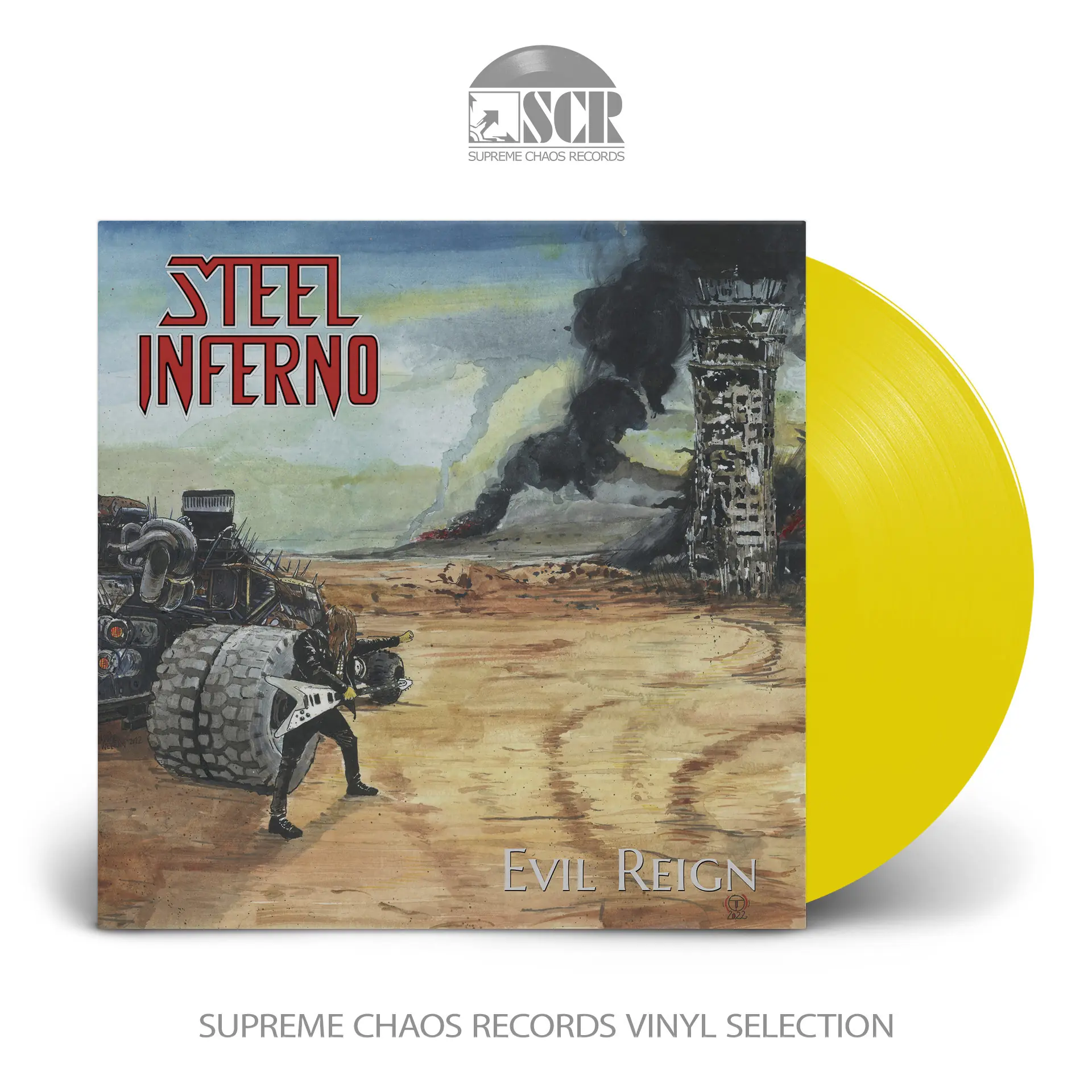 STEEL INFERNO - Evil Reign · YELLOW LP (Heavy Metal Vinyl)
