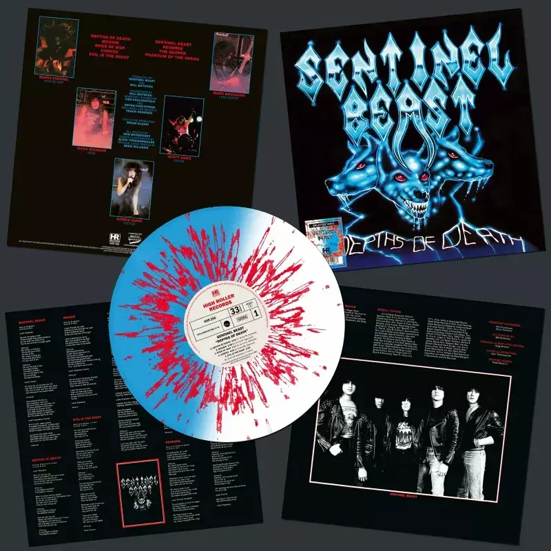 SENTINEL BEAST · Depths of Death | WHITE/BLUE/RED SPLATTER LP (Speed Metal Vinyl)
