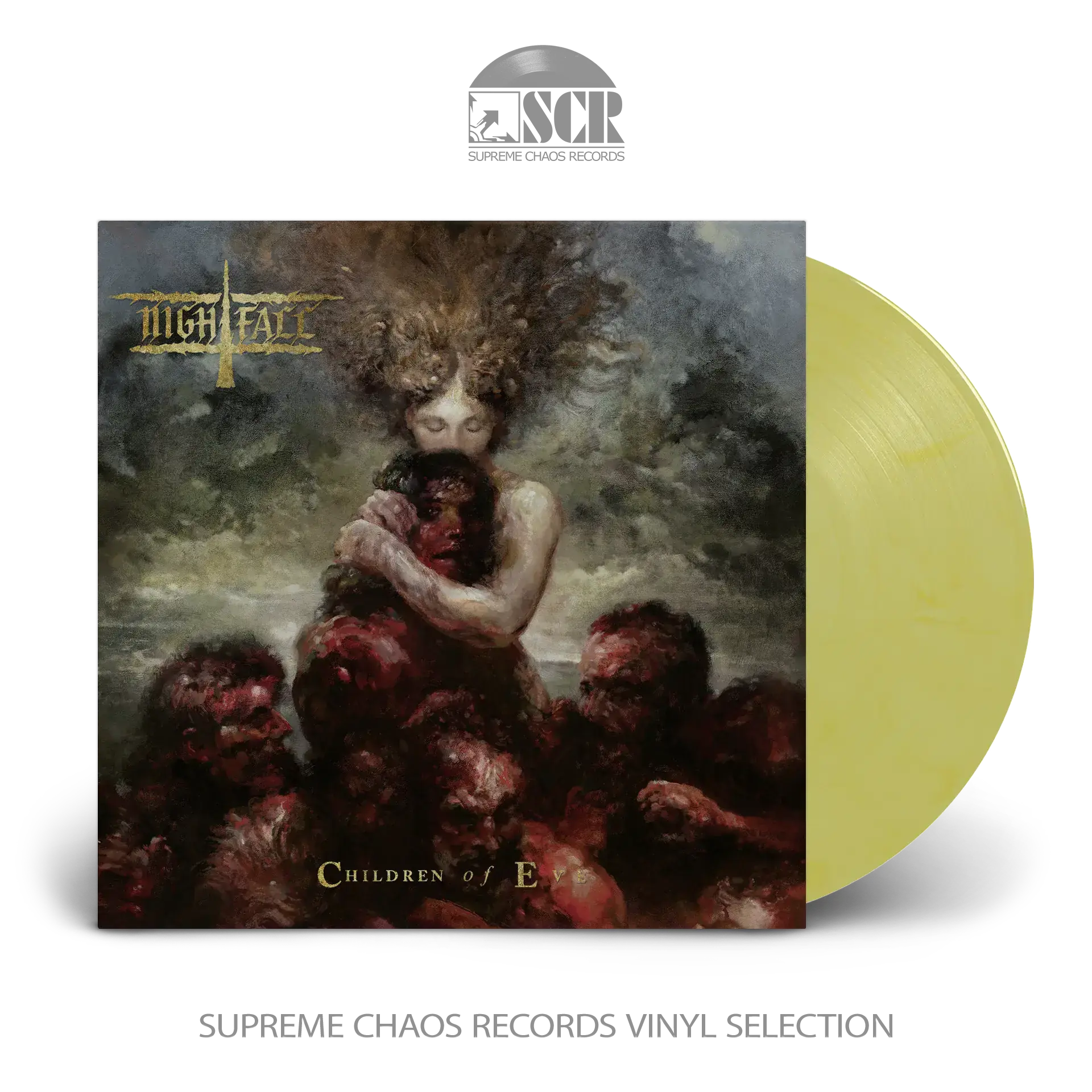 NIGHTFALL - Children Of Eve · WHITE/YELLOW MARBLED LP (Symphonic Death Metal Vinyl)