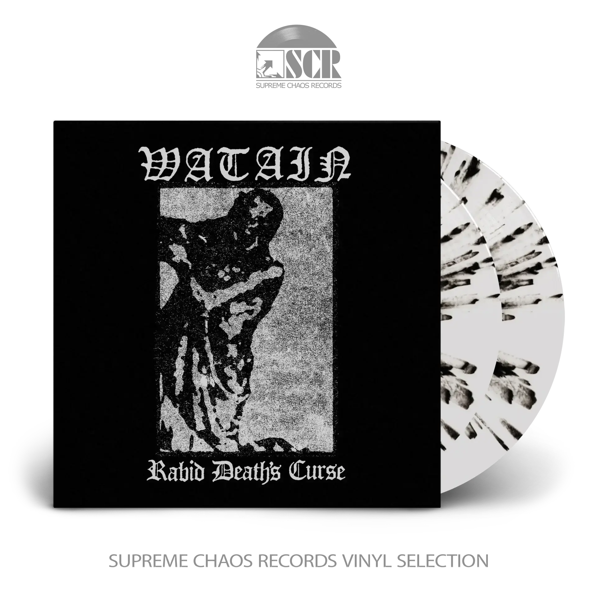WATAIN - Rabid Death's Curse · WHITE/BLACK SPLATTER 2LP WATAIN - Rabid Death's Curse · WHITE/BLACK SPLATTER 2LP (Black Metal Vinyl)