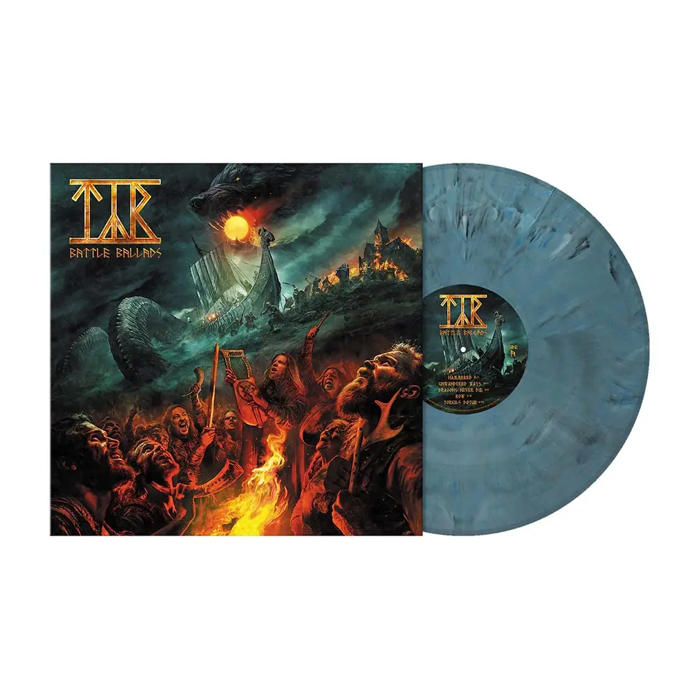TYR · Battle Ballads | THUNDEROUS SKY BLUE MARBLED LP (Viking Metal Vinyl)