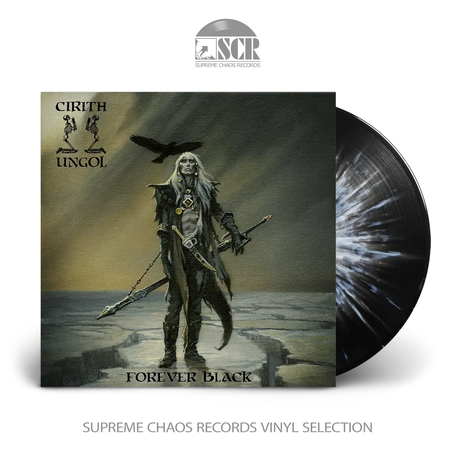 CIRITH UNGOL - Forever Black (5th Anniversary Edition) · BLACK/WHITE SPLATTER LP (Heavy Metal Vinyl)