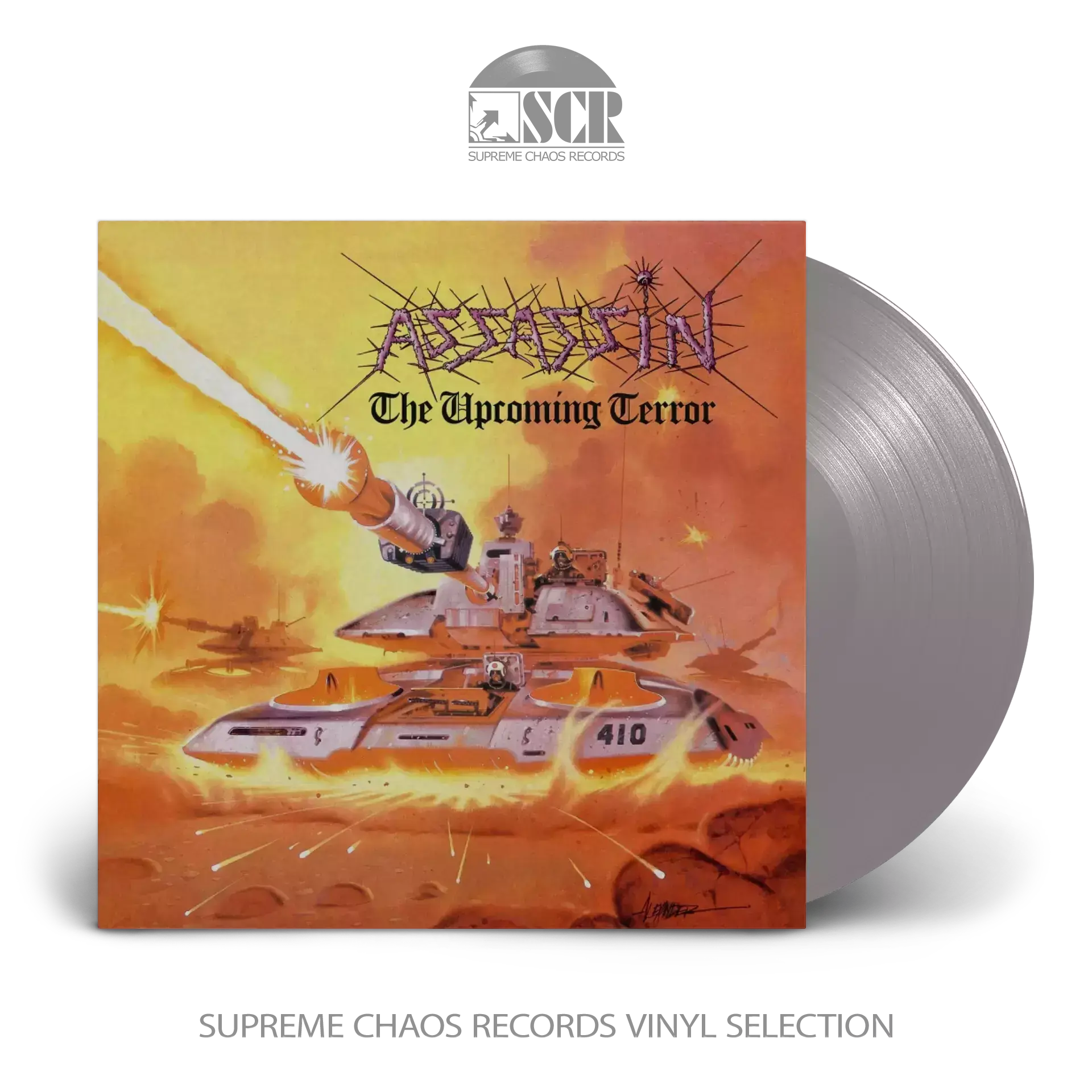 ASSASSIN - The Upcoming Terror · SILVER LP (Thrash Metal Vinyl)