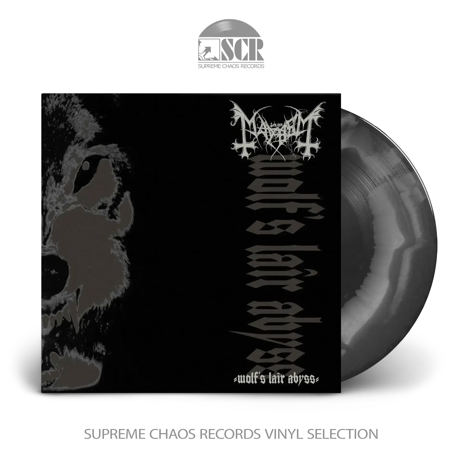 MAYHEM - Wolf's Lair Abyss · GREY/BLACK SWIRL LP MAYHEM - Wolf's Lair Abyss · GREY/BLACK SWIRL LP (Black Metal Vinyl)