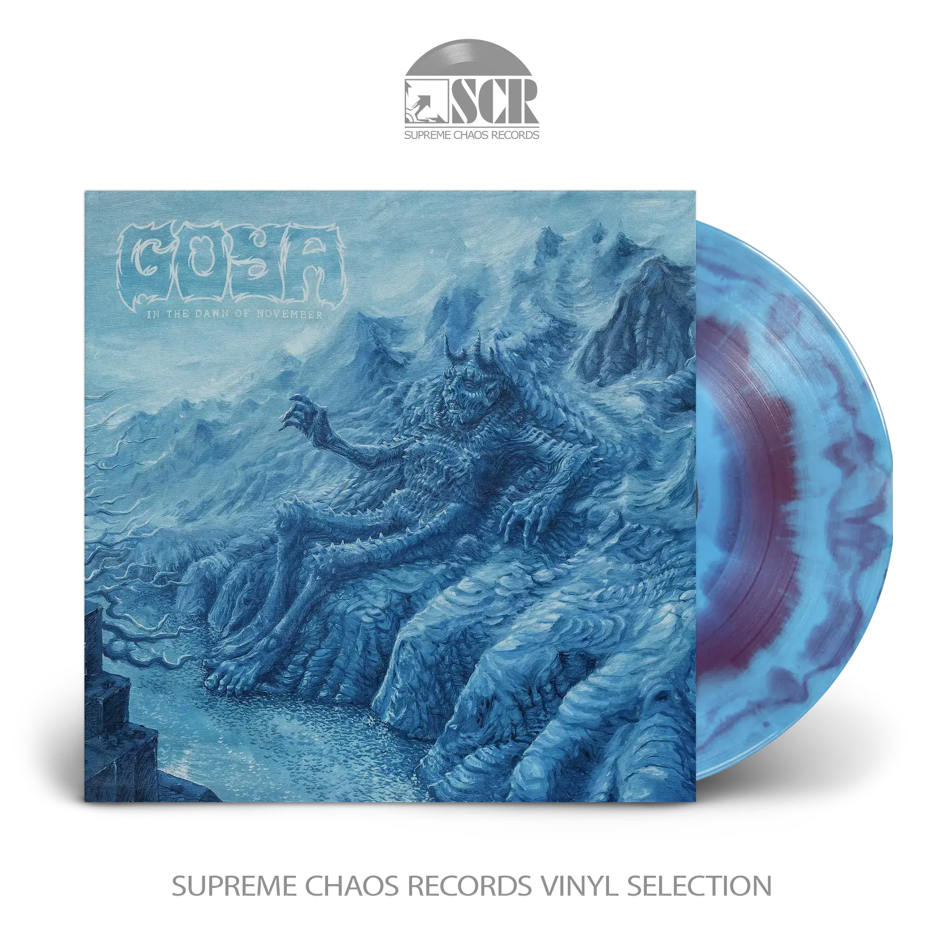 GOYA - In The Dawn Of November · SKY BLUE/BURGUNDY LP (Doom Metal Vinyl)
