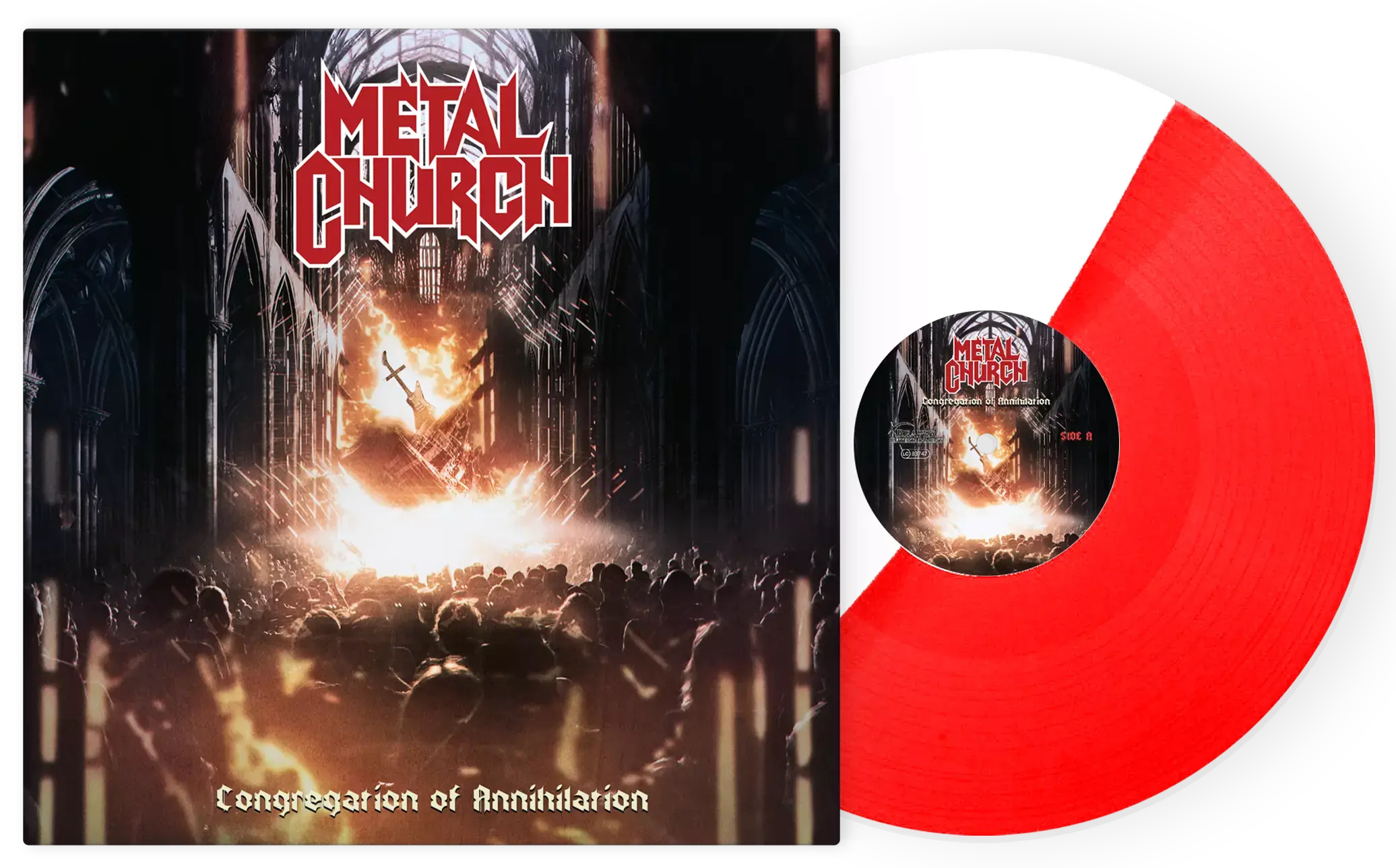 METAL CHURCH · Congregation of Annihilation | RED/WHITE LP METAL CHURCH · Congregation of Annihilation | RED/WHITE LP (Heavy Metal Vinyl)
