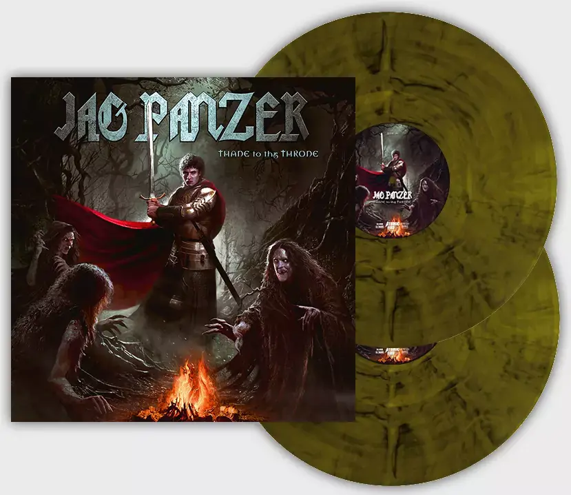 JAG PANZER - Thane To The Throne · YELLOW/BLACK MARBLED 2LP (Heavy Metal Vinyl)