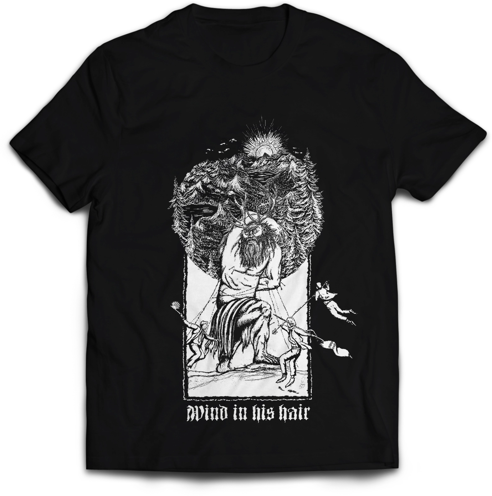 WIND IN HIS HAIR · Forest Man | T-SHIRT (Black Metal Clothes)