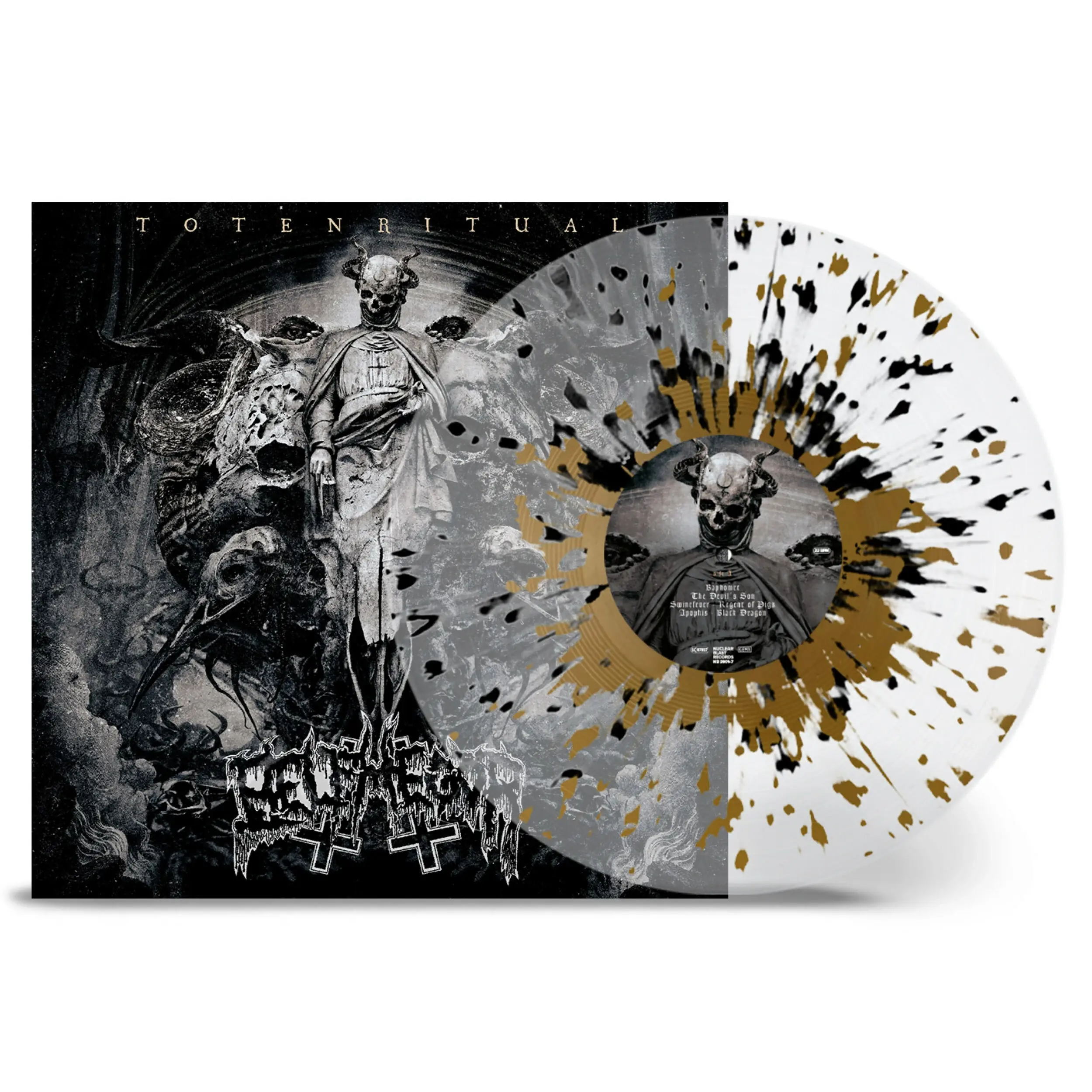 BELPHEGOR - Totenritual · CRYSTAL CLEAR/GOLD/BLACK SPLATTER LP (Black Metal Vinyl)