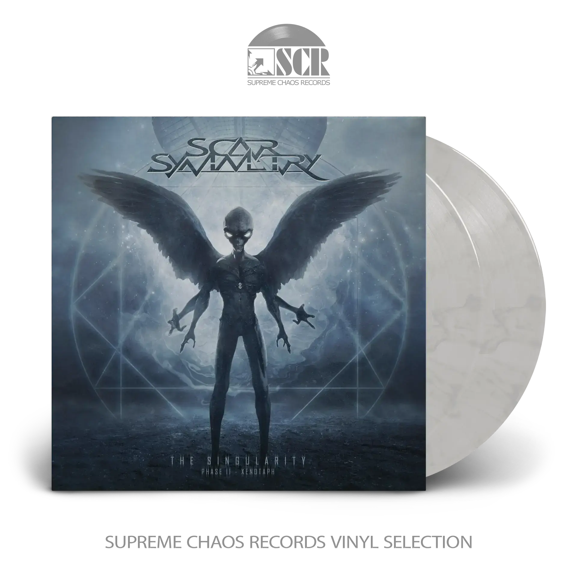 SCAR SYMMETRY · The Singularity Phase II - Xenotaph | WHITE/BLACK MARBLED 2LP SCAR SYMMETRY · The Singularity Phase II - Xenotaph | WHITE/BLACK MARBLED 2LP (Melodic Death Metal Vinyl)