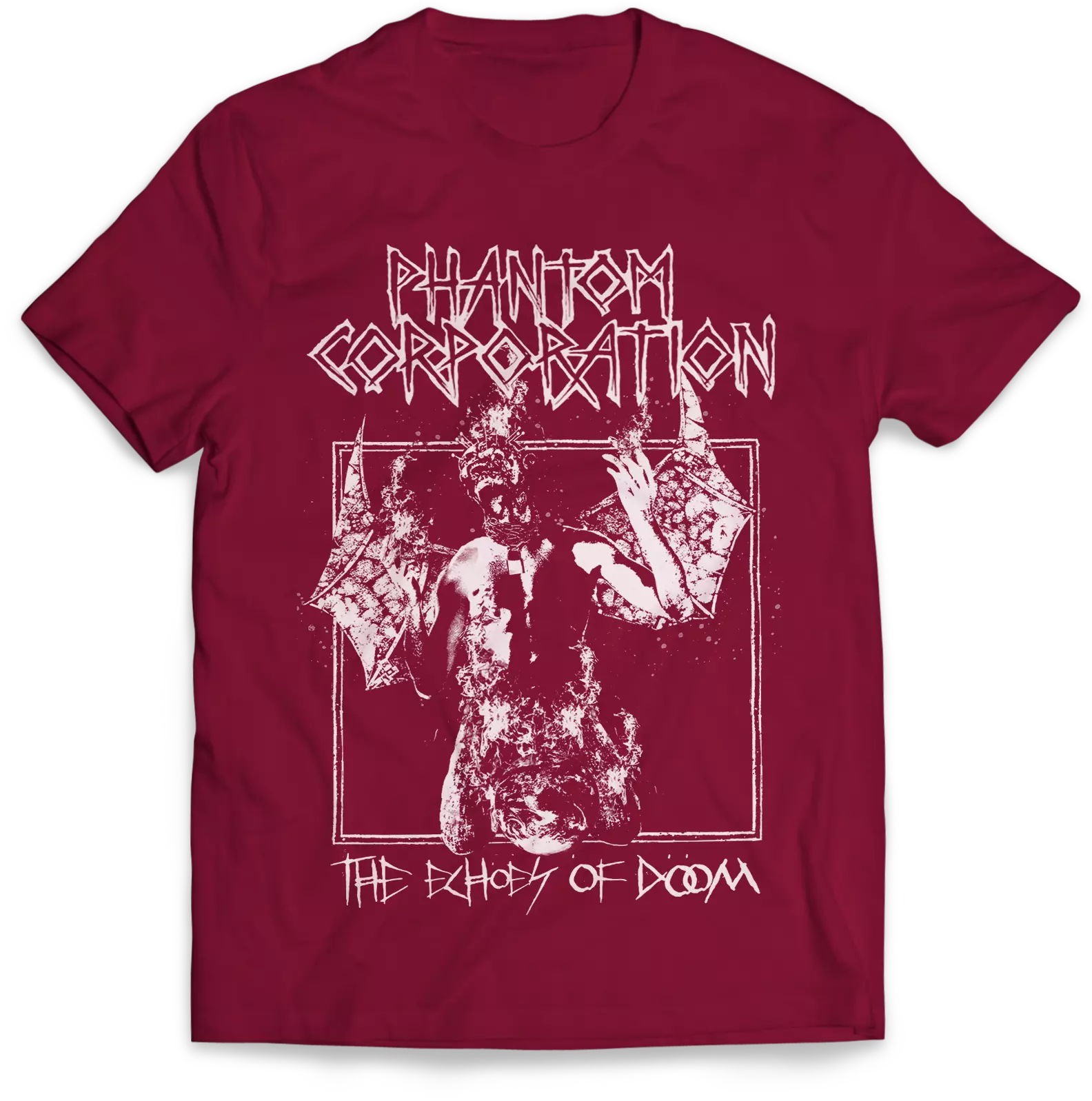 PHANTOM CORPORATION - The Echoes Of Doom · RED T-SHIRT (Death Metal Clothes)