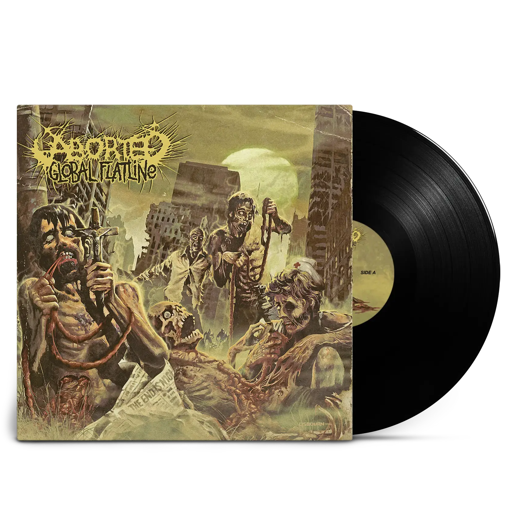 ABORTED · Global Flatline | BLACK LP ABORTED · Global Flatline | BLACK LP (Death Metal/Grindcore Vinyl)