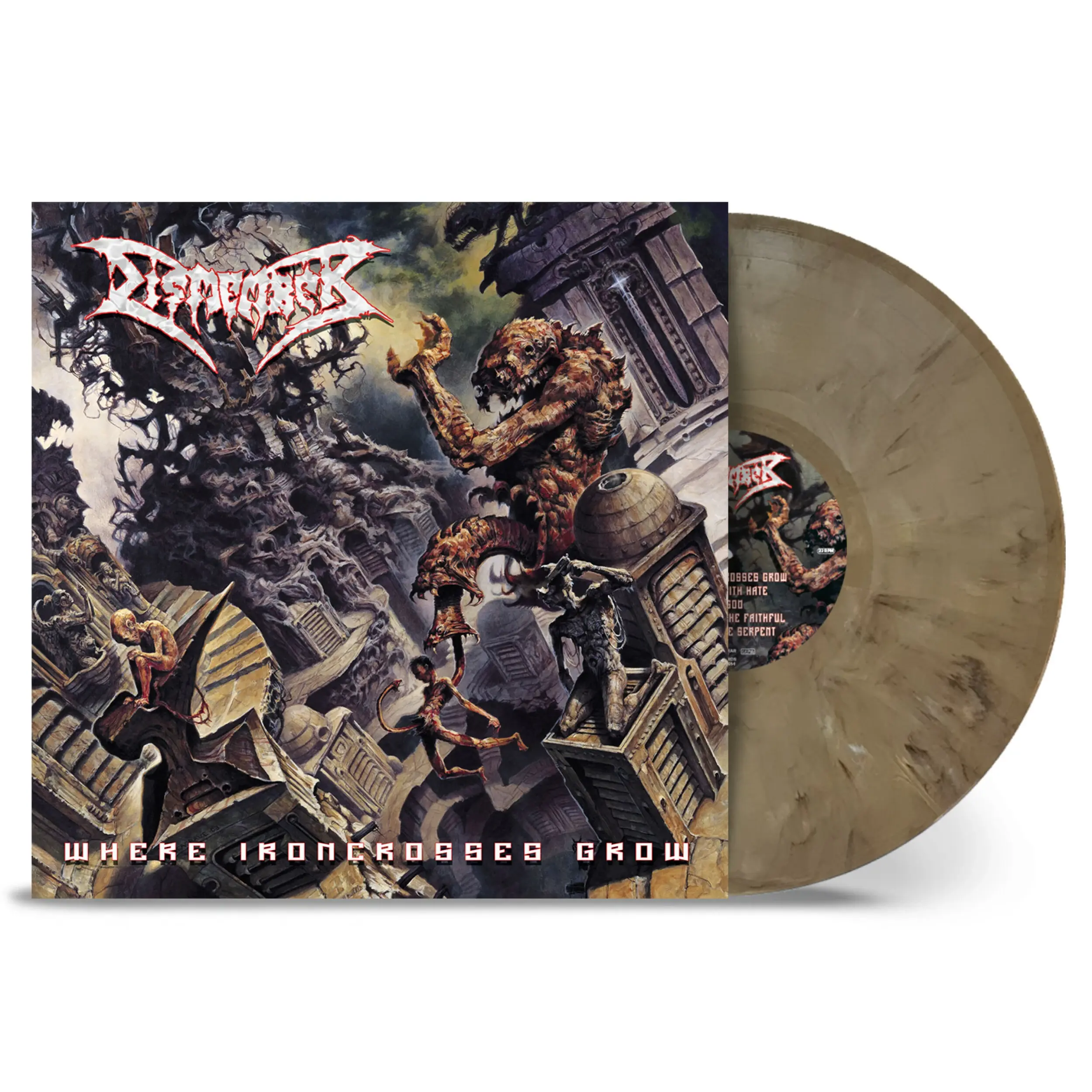 DISMEMBER - Where Ironcrosses Grow · SAND MARBLED LP DISMEMBER - Where Ironcrosses Grow · SAND MARBLED LP (Death Metal Vinyl)