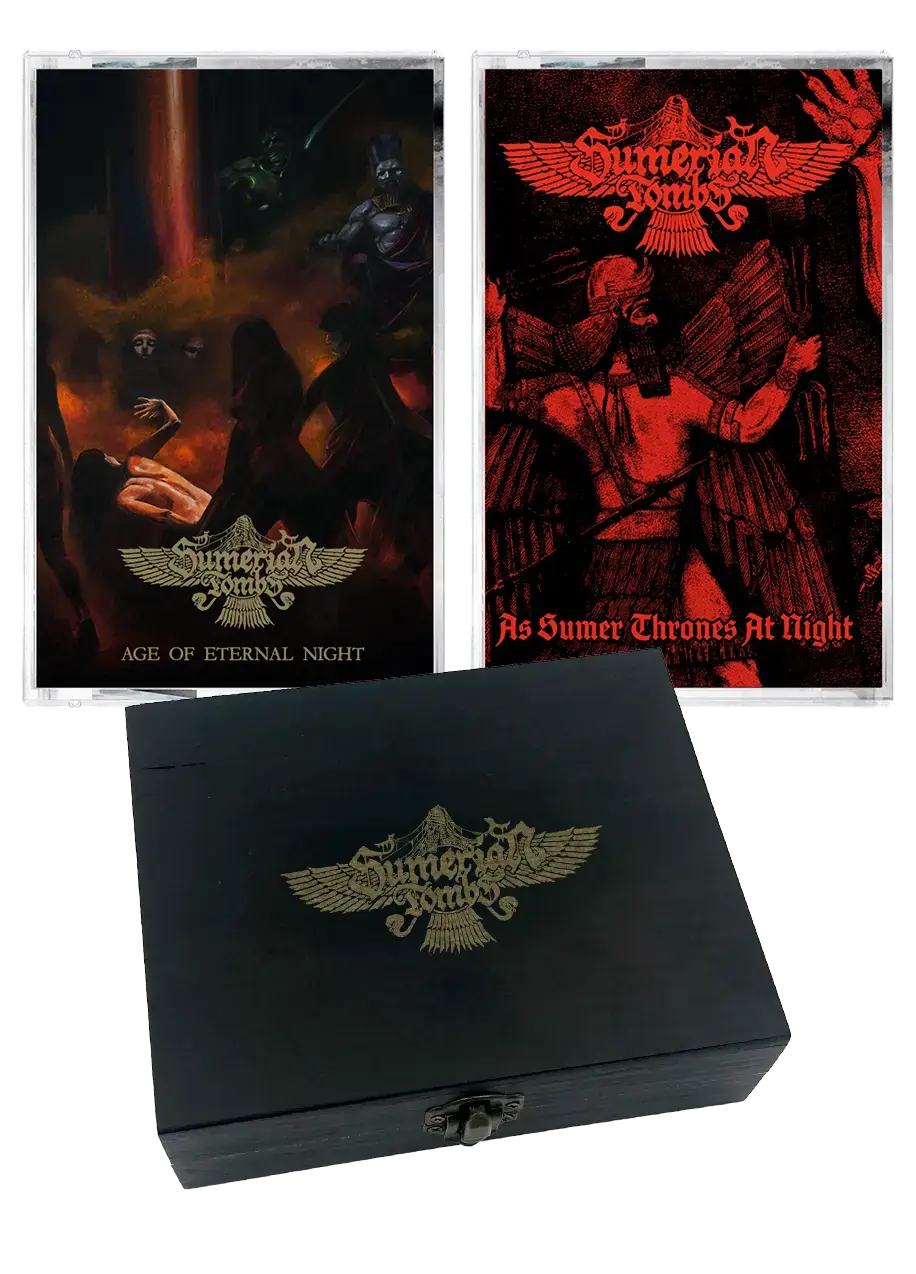 SUMERIAN TOMBS - Age of Eternal Night/As Sumer Thrones At Night · WOODEN TAPE BOX (Black Metal/Death Metal Tapes)