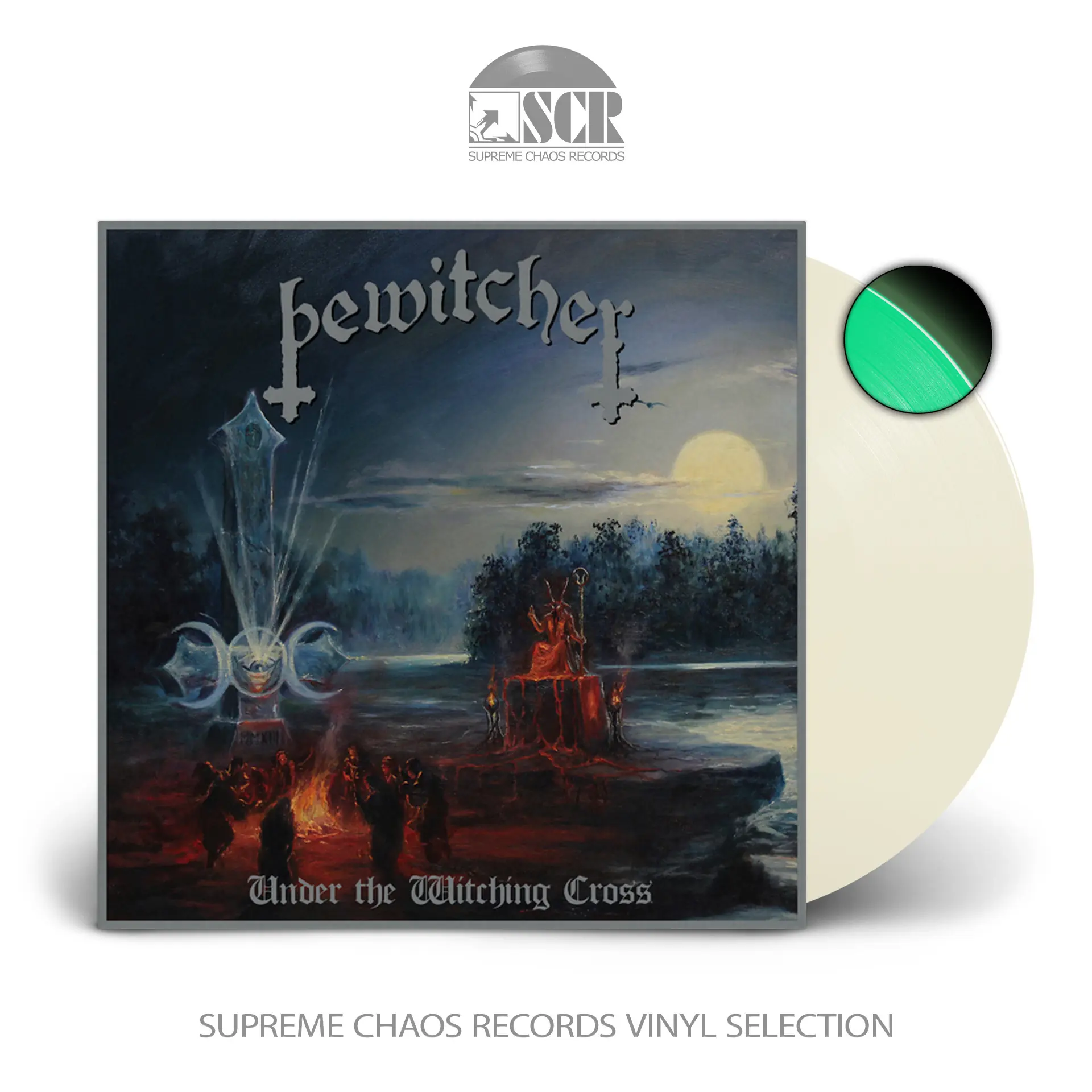 BEWITCHER · Under The Witching Cross | GLOW IN THE DARK LP BEWITCHER · Under The Witching Cross | GLOW IN THE DARK LP (Black Metal Vinyl)