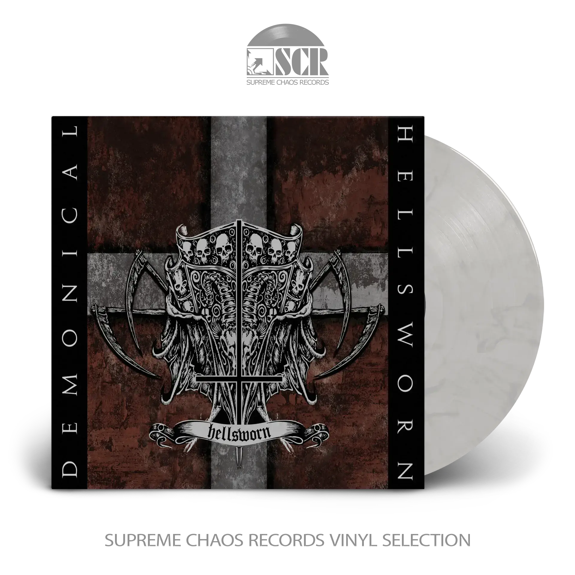 DEMONICAL - Hellsworn · WHITE/GRAY/BLACK MARBLED LP (Death Metal Vinyl)