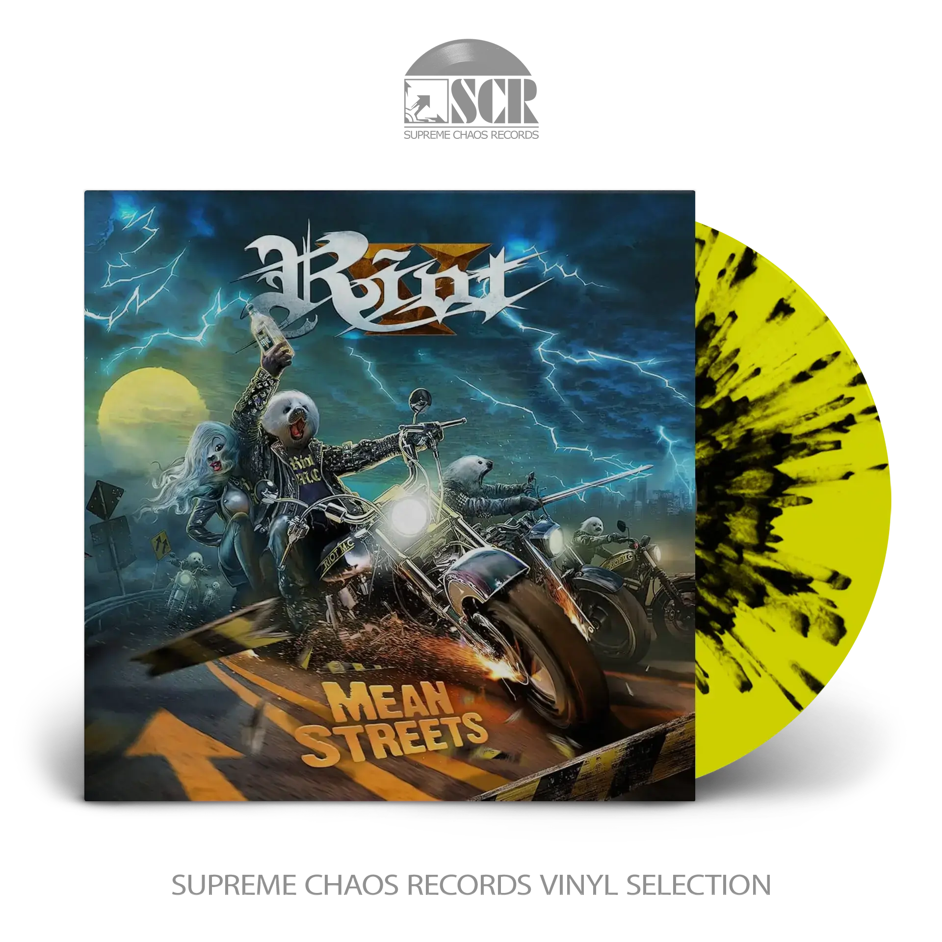RIOT V · Mean Streets | YELLOW/BLACK SPLATTER LP RIOT V · Mean Streets | YELLOW/BLACK SPLATTER LP (Heavy Metal Vinyl)