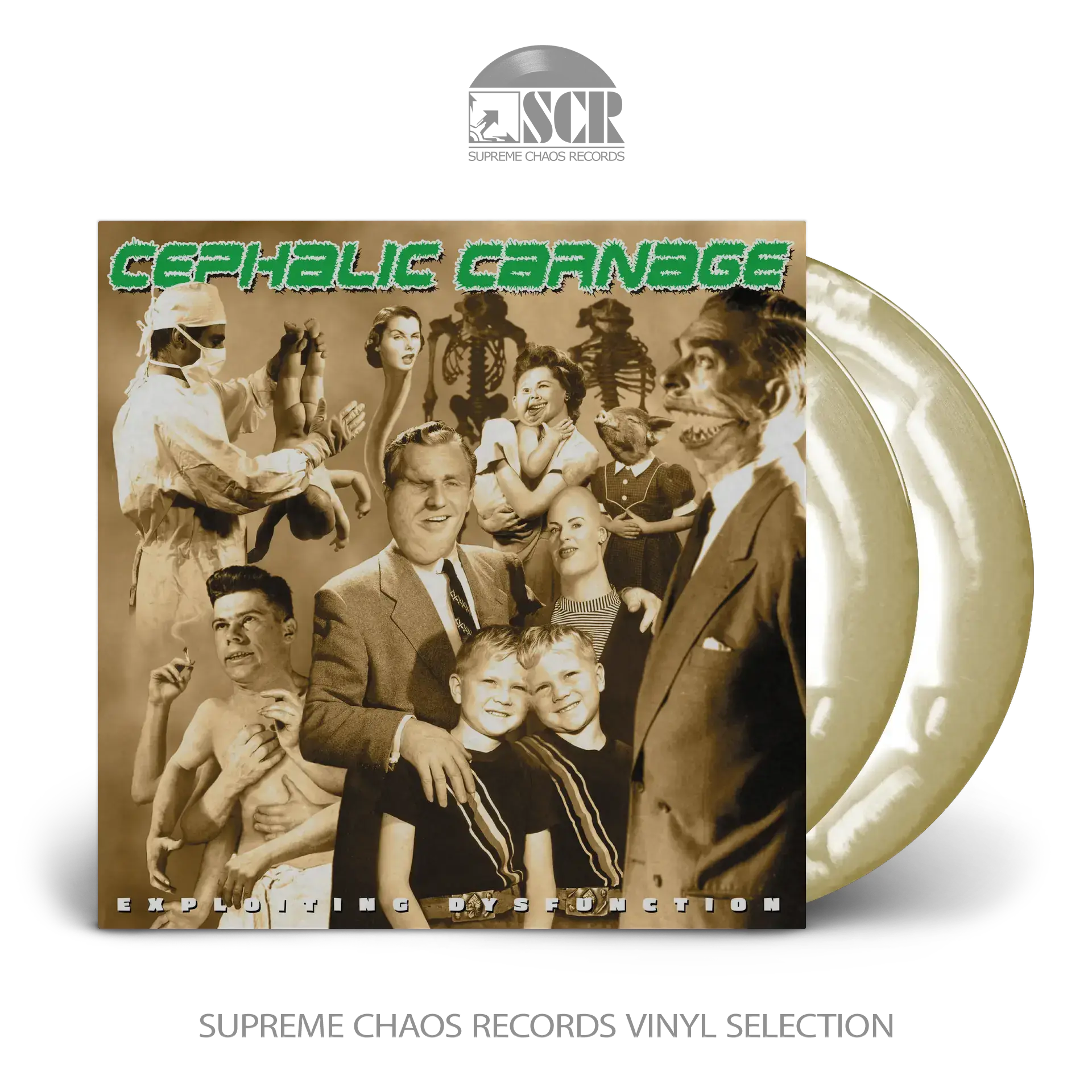 CEPHALIC CARNAGE - Exploiting Dysfunction (25th Anniversary) · GOLD/WHITE 2LP CEPHALIC CARNAGE - Exploiting Dysfunction (25th Anniversary) · GOLD/WHITE 2LP (Death Metal Vinyl)
