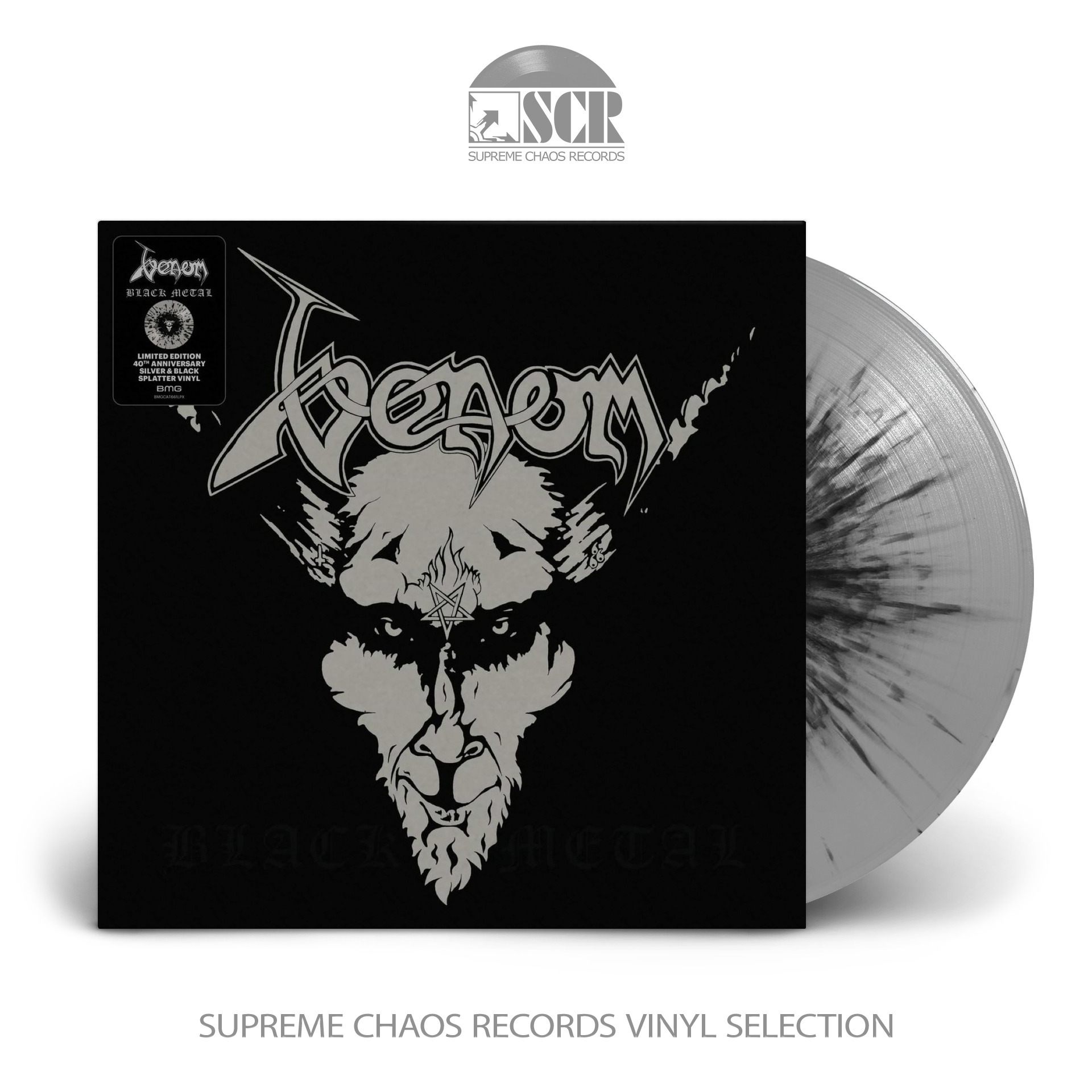 VENOM - Black Metal · SILVER/BLACK LP VENOM - Black Metal · SILVER/BLACK LP (Black Metal Vinyl)