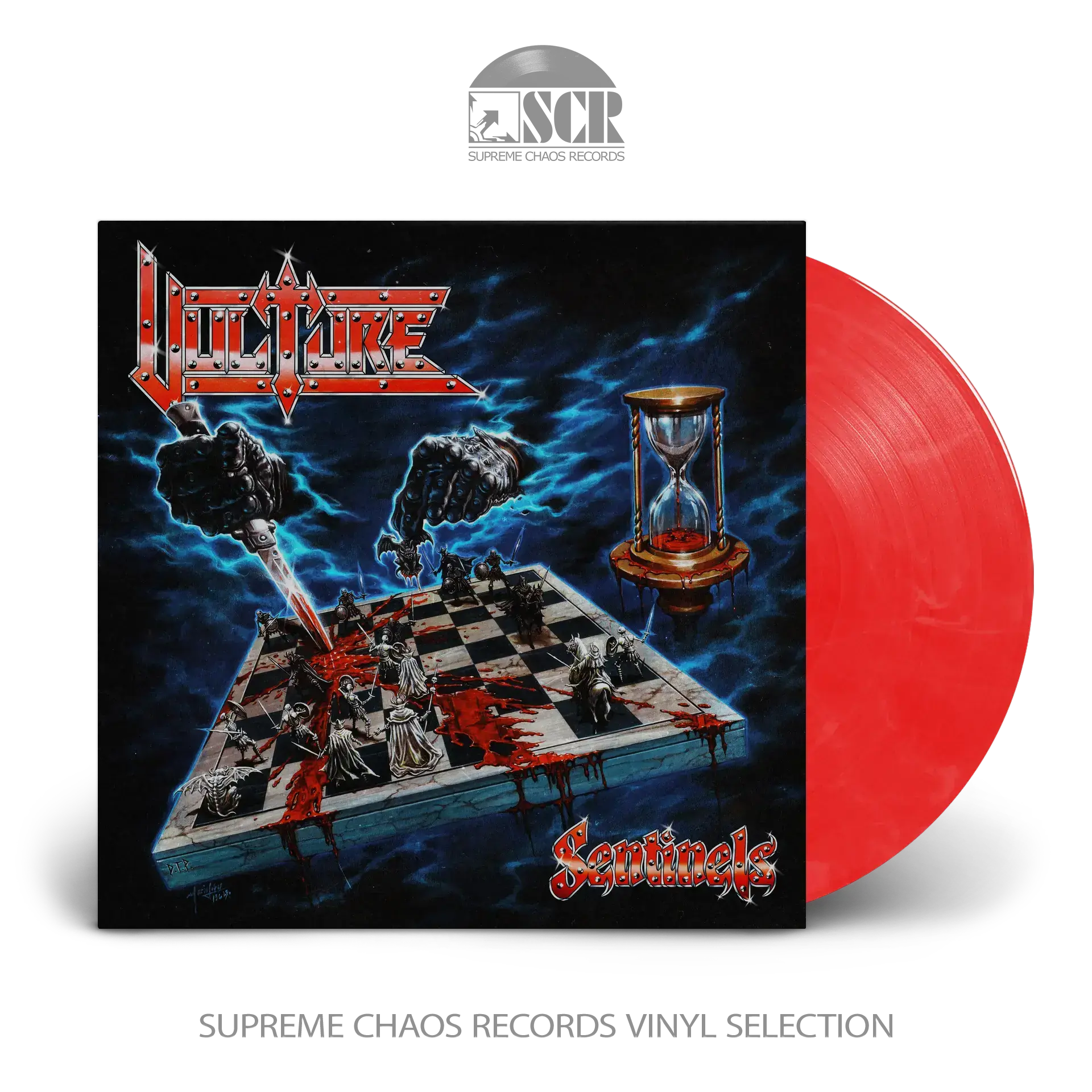 VULTURE · Sentinels | BRIGHT RED/WHITE MARBLED LP VULTURE · Sentinels | BRIGHT RED/WHITE MARBLED LP (Heavy Metal Vinyl)