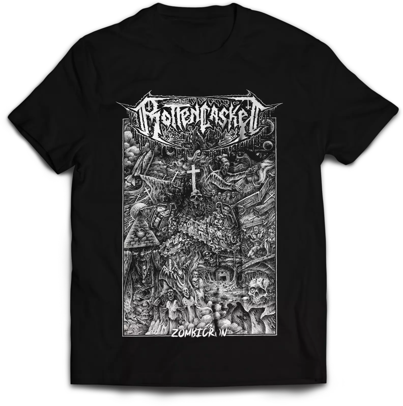 ROTTEN CASKET - Zombicron Cover · T-SHIRT (Death Metal Clothes)