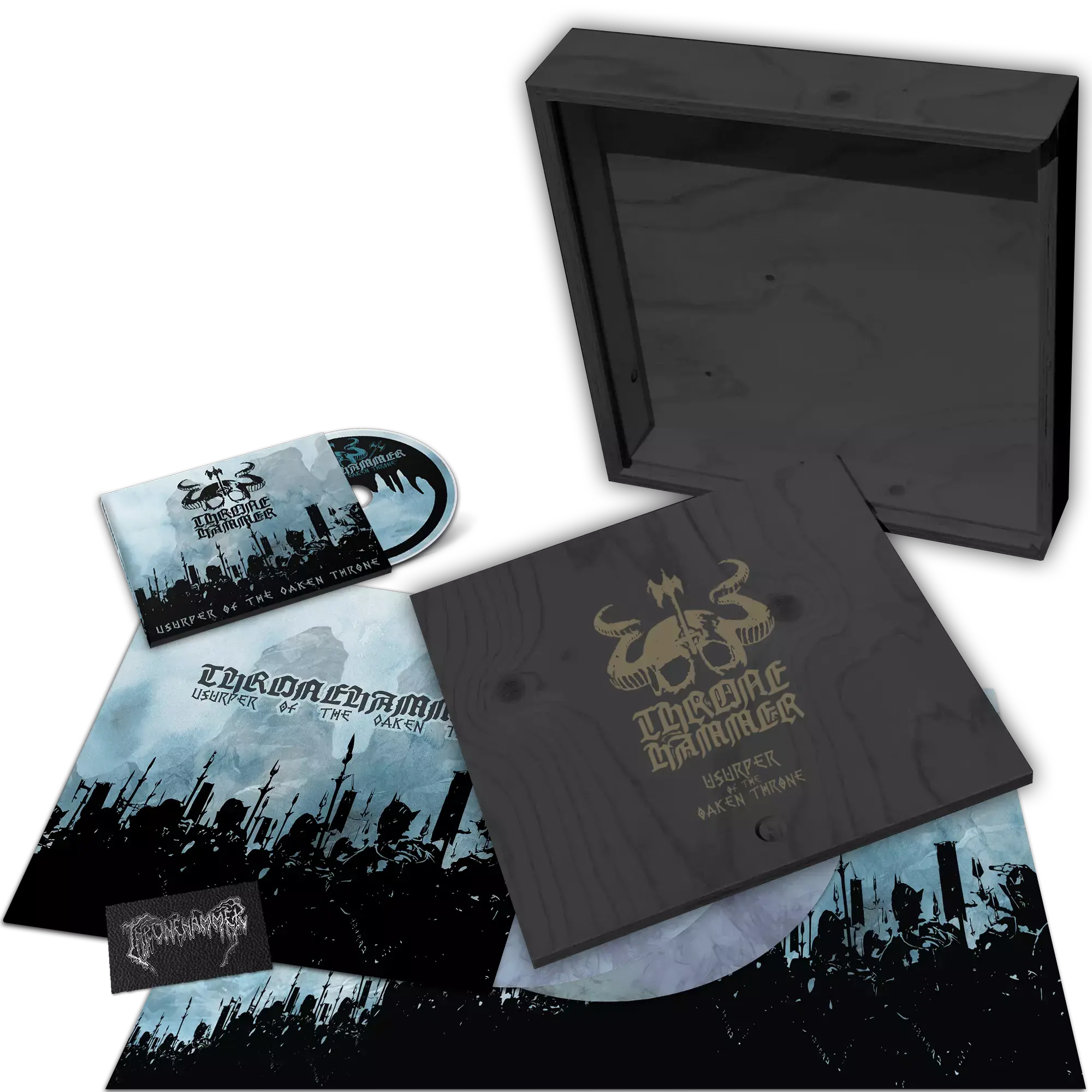 THRONEHAMMER · Usurper of the Oaken Throne | WOODEN LP BOX SET THRONEHAMMER · Usurper of the Oaken Throne | WOODEN LP BOX SET (Epic Metal/Doom Metal/Death Metal Vinyl)