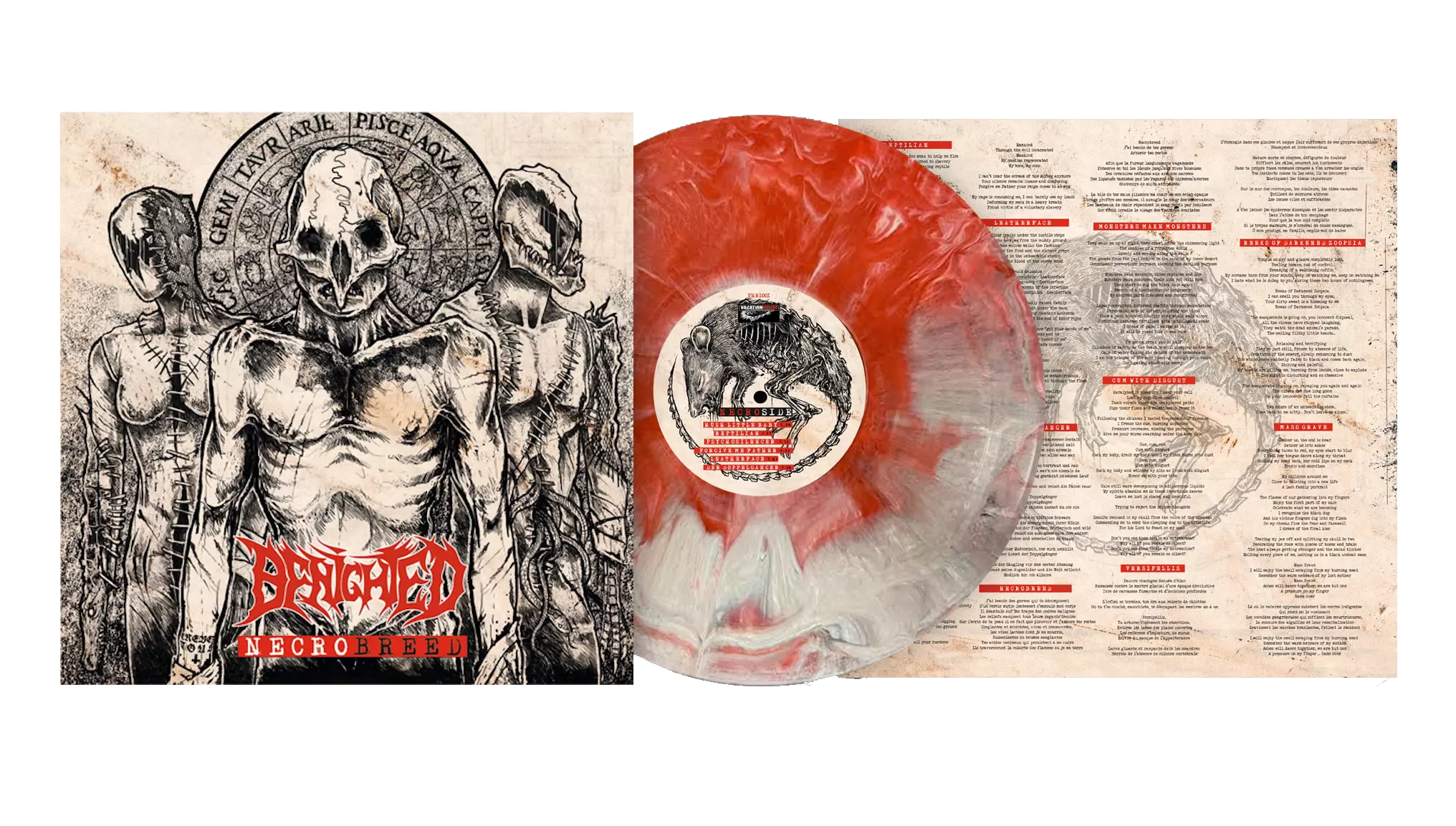 BENIGHTED - Necrobreed · RED MARBLED LP BENIGHTED - Necrobreed · RED MARBLED LP (Death Metal Vinyl)