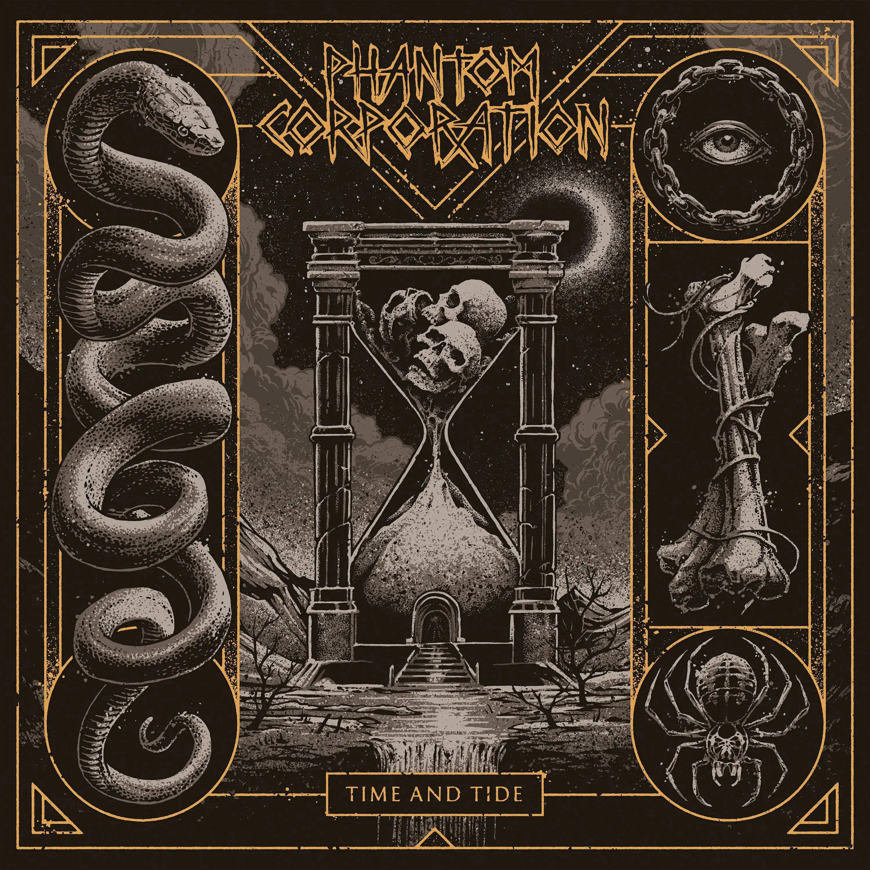 PHANTOM CORPORATION - Time And Tide · BLACK LP (Thrash Metal/D-Beat/Death Metal Vinyl) · Bild 1