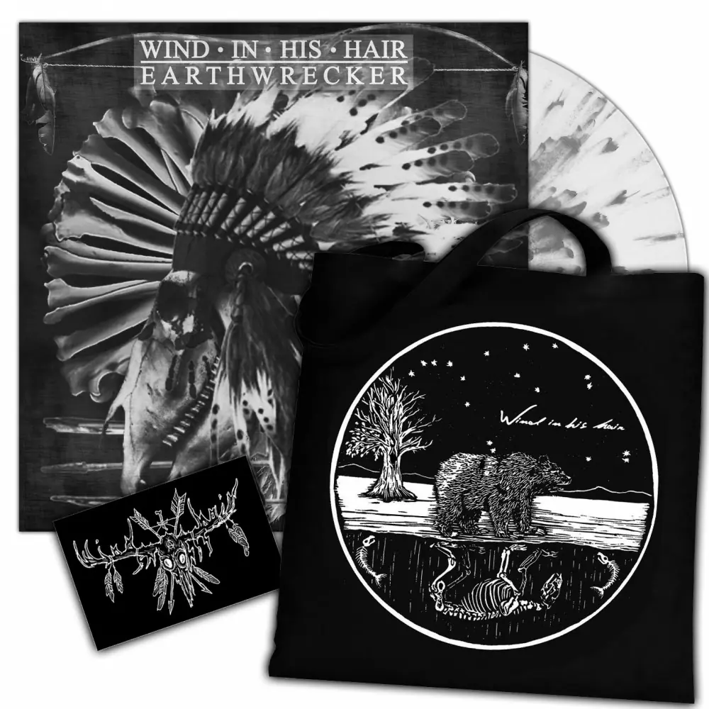 WIND IN HIS HAIR · Earthwrecker | WHITE SPLATTER+PATCH+TOTE BAG LP WIND IN HIS HAIR · Earthwrecker | WHITE SPLATTER+PATCH+TOTE BAG LP (Black Metal Vinyl)