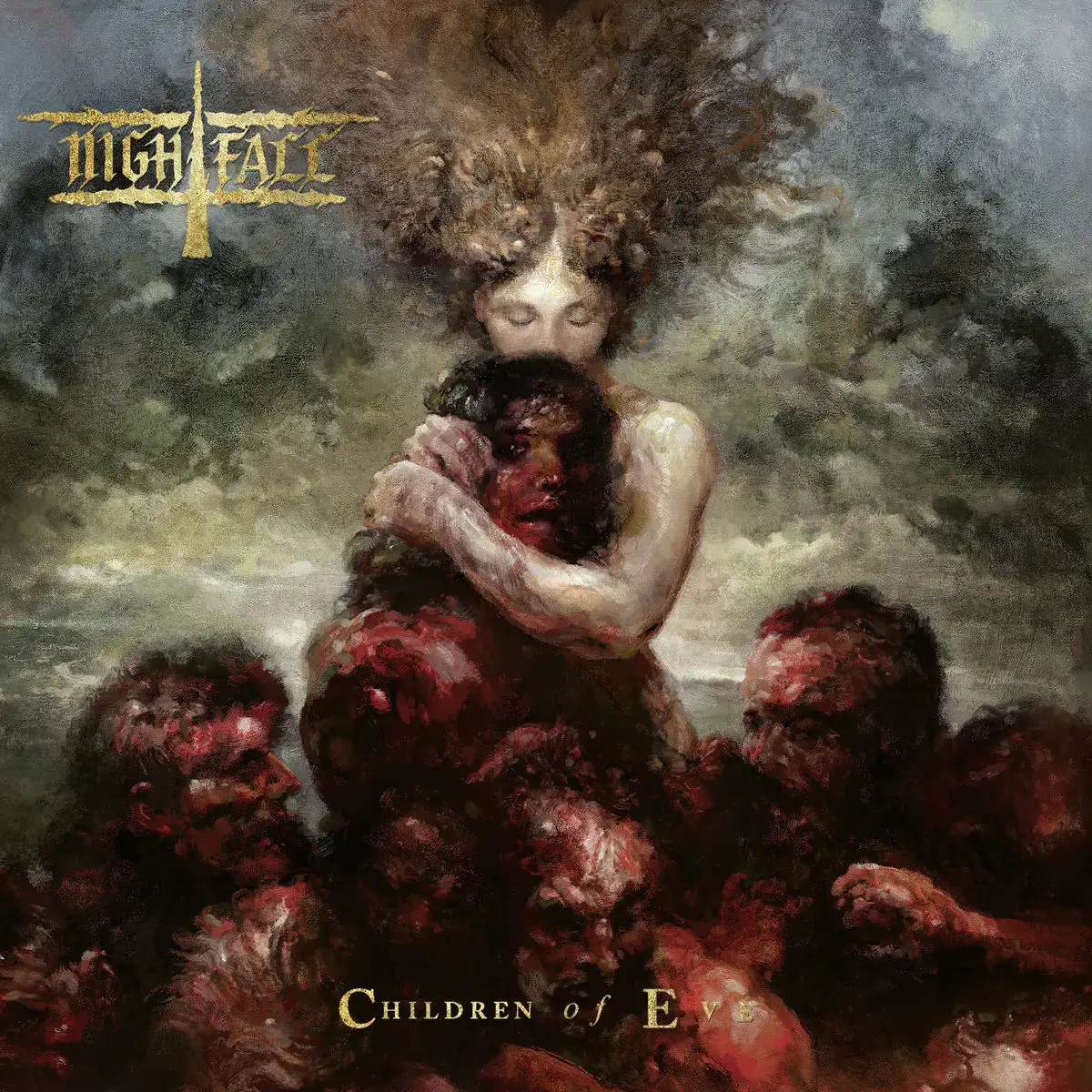 NIGHTFALL · Children Of Eve | WHITE/YELLOW MARBLED LP (Symphonic Death Metal Vinyl) · Bild 1