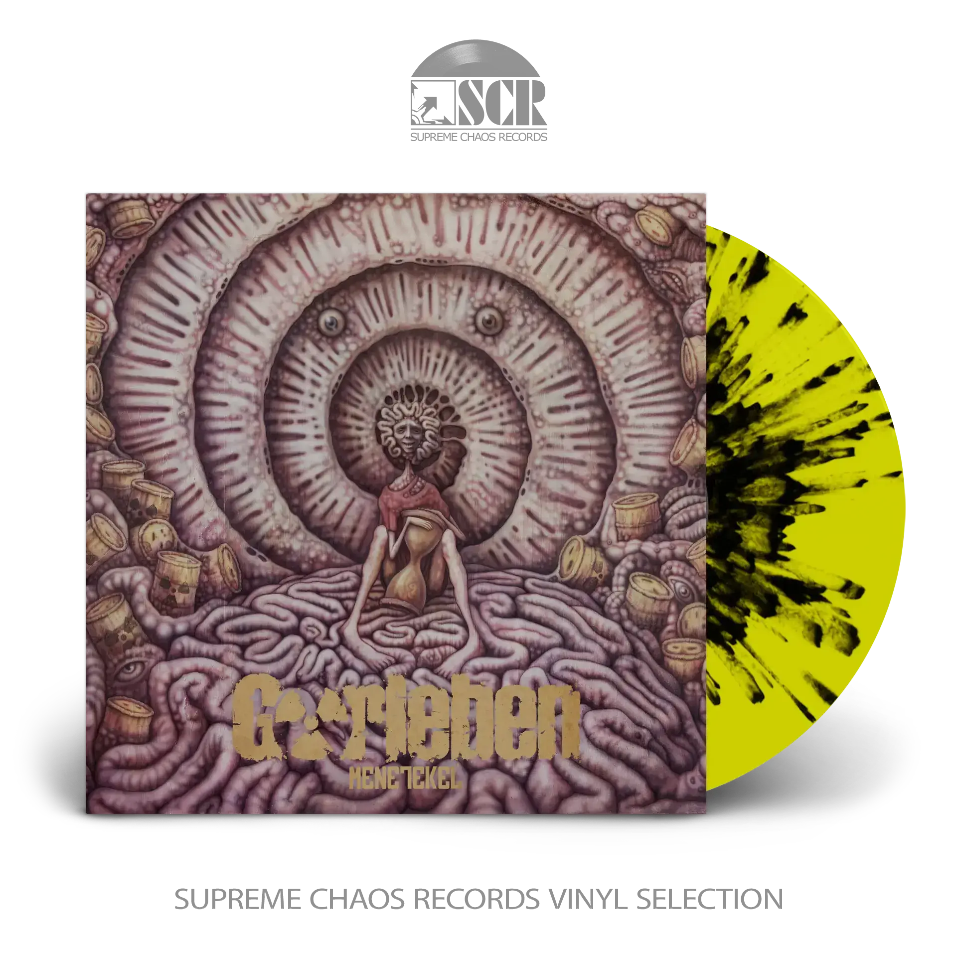 GORLEBEN - Menetekel · YELLOW/BLACK SPLATTER LP GORLEBEN - Menetekel · YELLOW/BLACK SPLATTER LP (Death Metal/Doom Metal/Black Metal Vinyl)