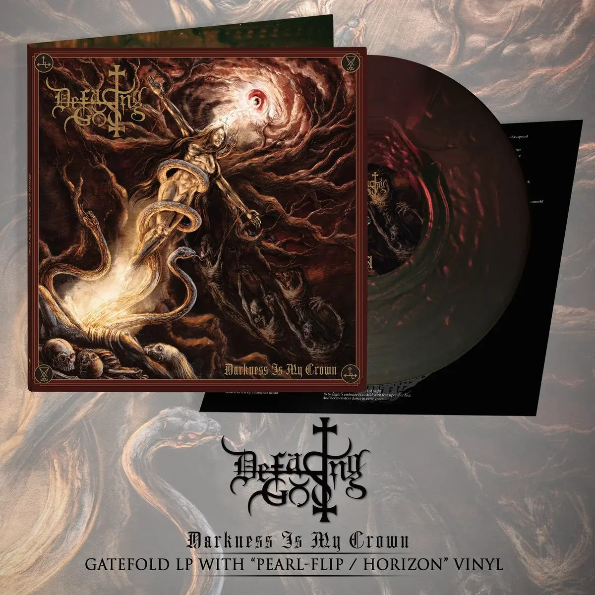 DEFACING GOD · Darkness Is My Crown | PEARL FLIP LP (Death Metal Vinyl)