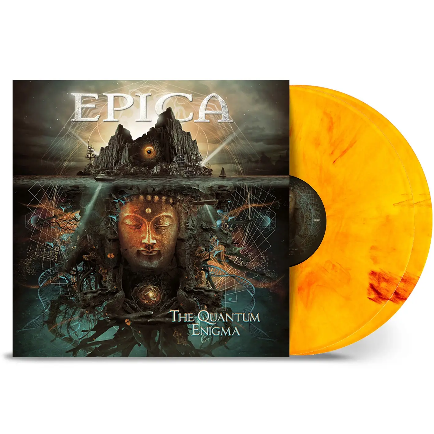 EPICA · The Quantum Enigma | SOLID YELLOW/RED MARBLED 2LP EPICA · The Quantum Enigma | SOLID YELLOW/RED MARBLED 2LP (Symphonic Metal Vinyl)