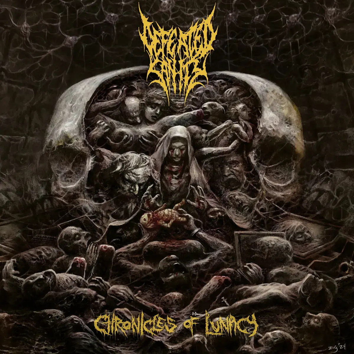 DEFEATED SANITY · Chronicles Of Lunacy | GOLD SPLATTER LP · Bild 1 DEFEATED SANITY · Chronicles Of Lunacy | GOLD SPLATTER LP (Brutal Death Metal/Technical Death Metal Vinyl) · Bild 1
