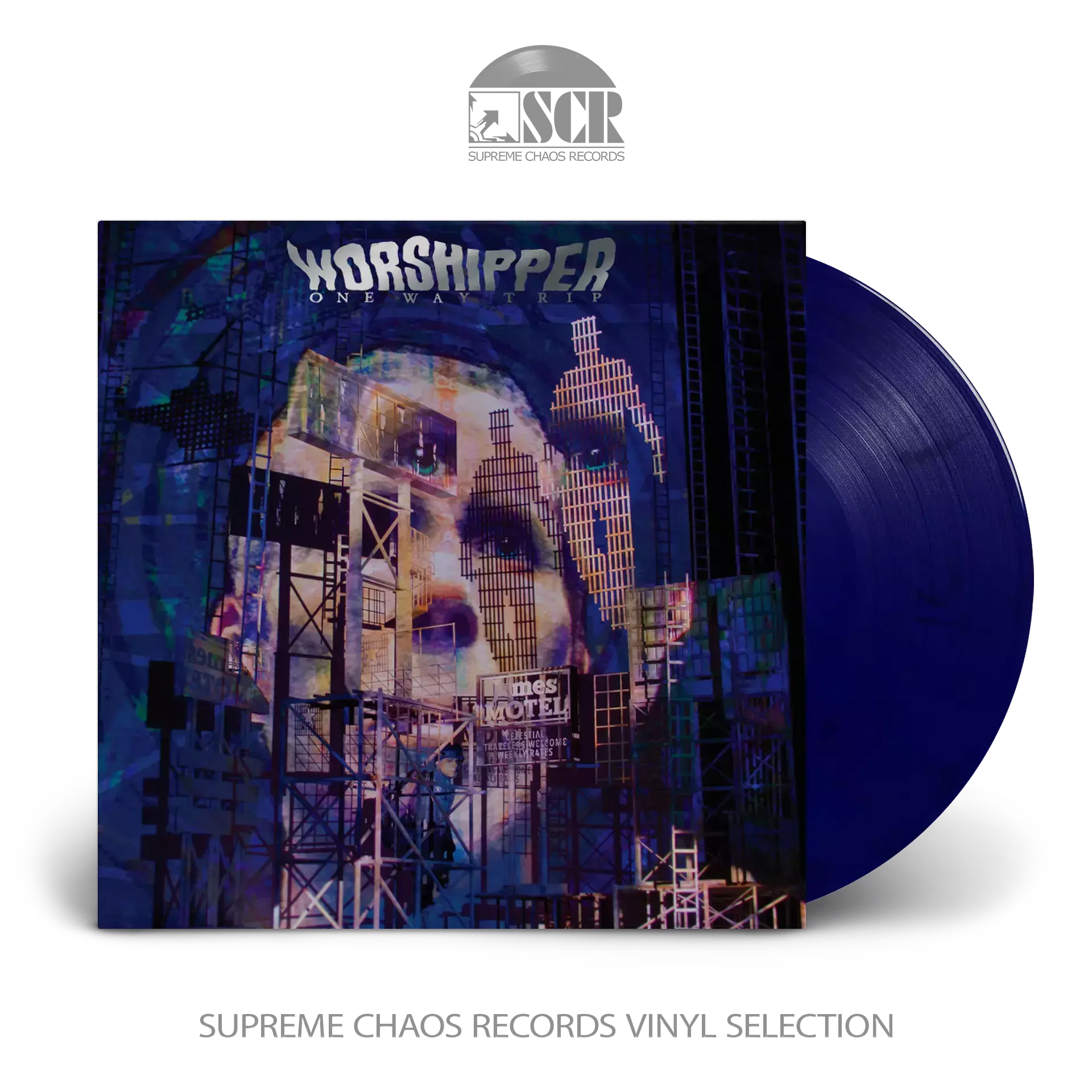 WORSHIPPER · One Way Trip | BLUE/BLACK MARBLED LP (Heavy Rock Vinyl)