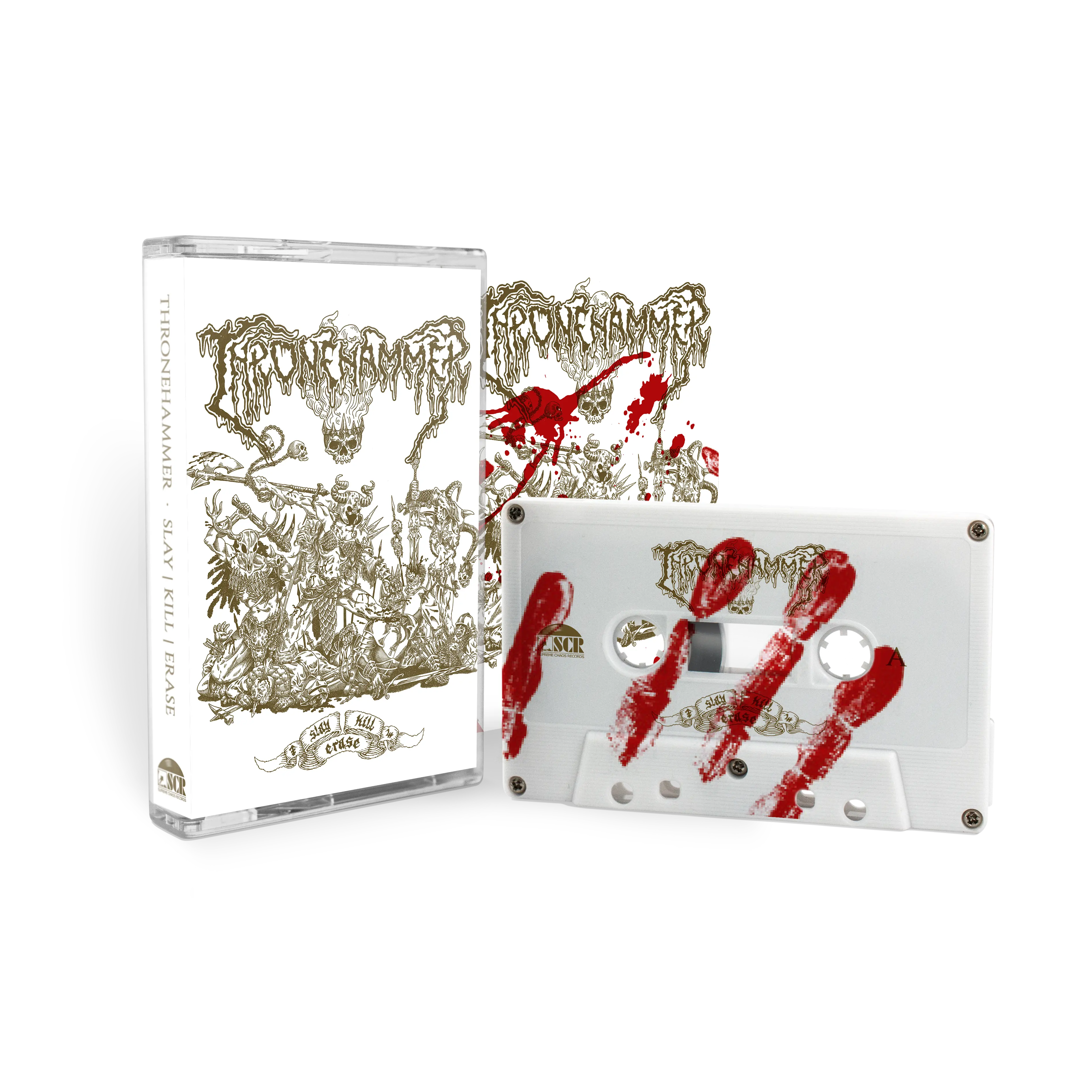 THRONEHAMMER · Slay | Kill | Erase | BLOOD SPLATTER TAPE | SCR154MCBS