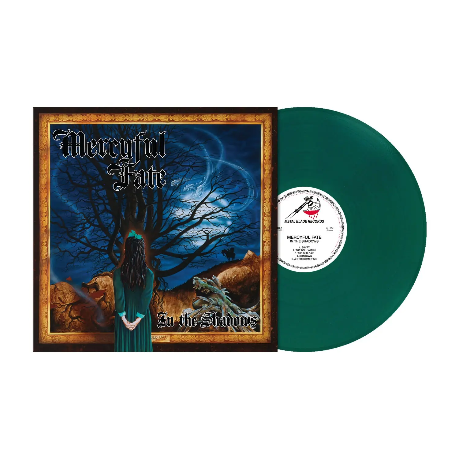 MERCYFUL FATE - In The Shadows (Re-Issue) · TEAL GREEN MARBLED LP MERCYFUL FATE - In The Shadows (Re-Issue) · TEAL GREEN MARBLED LP (Heavy Metal Vinyl)