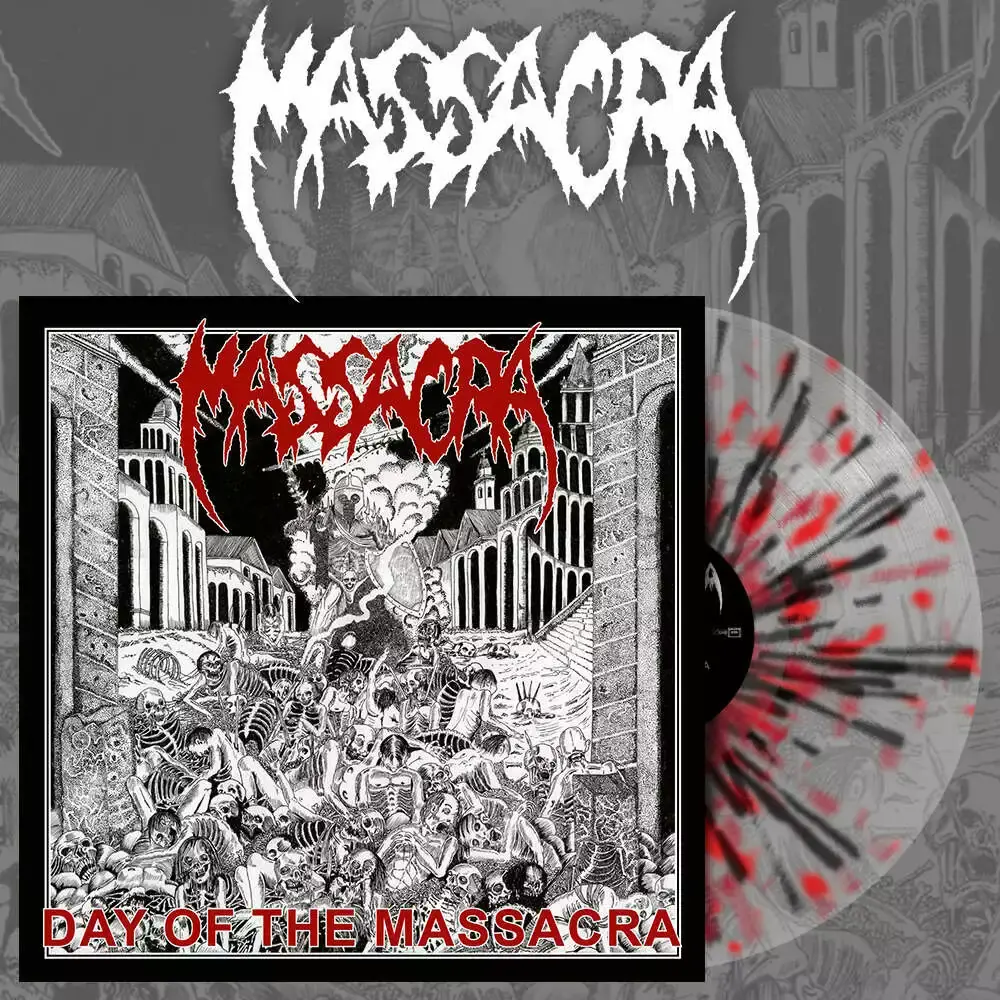 MASSACRA - Day Of The Massacra · CRYSTAL CLEAR/RED/BLACK SPLATTER LP MASSACRA - Day Of The Massacra · CRYSTAL CLEAR/RED/BLACK SPLATTER LP (Death Metal Vinyl)