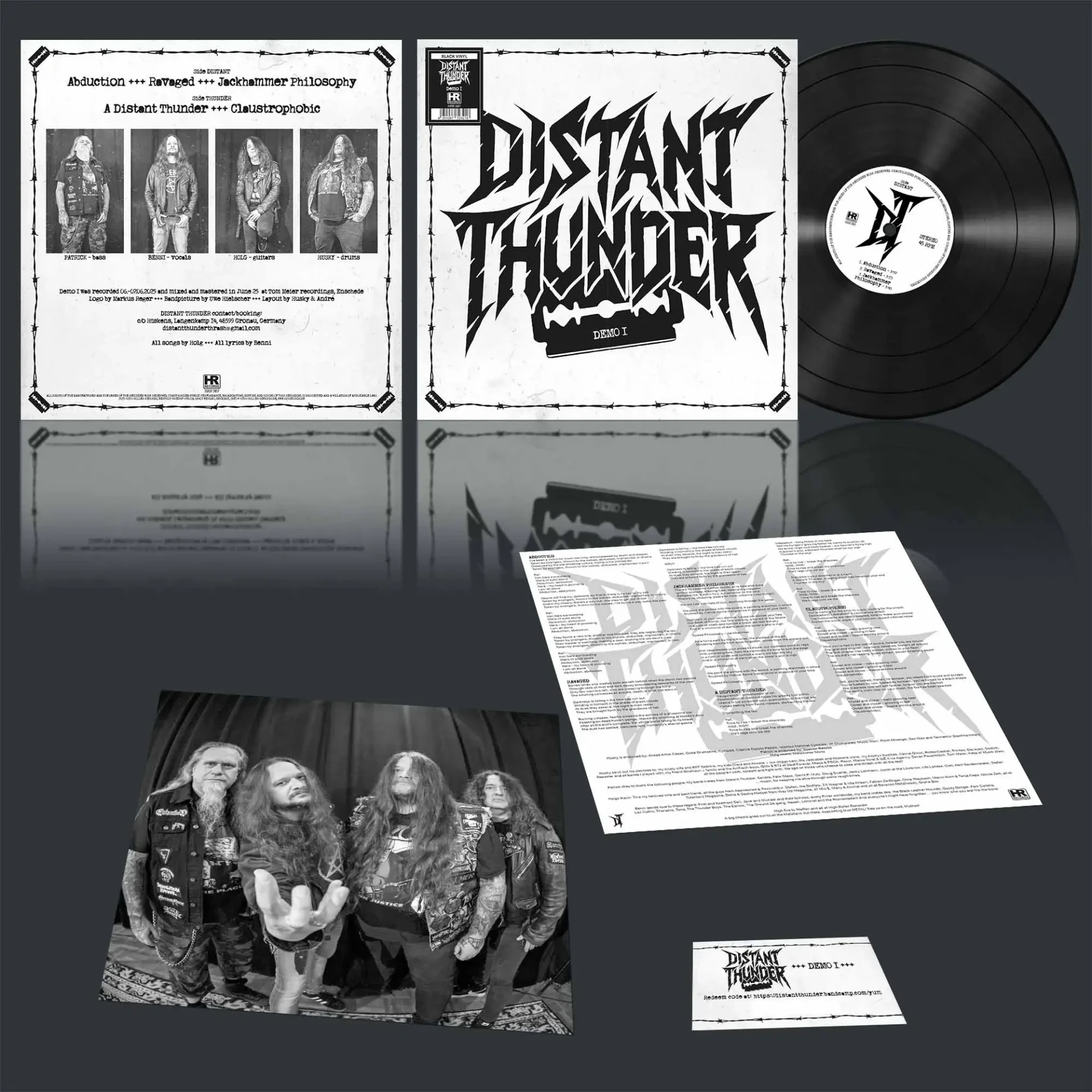 DISTANT THUNDER · Demo I | BLACK LP (Thrash Metal Vinyl) · Bild 3