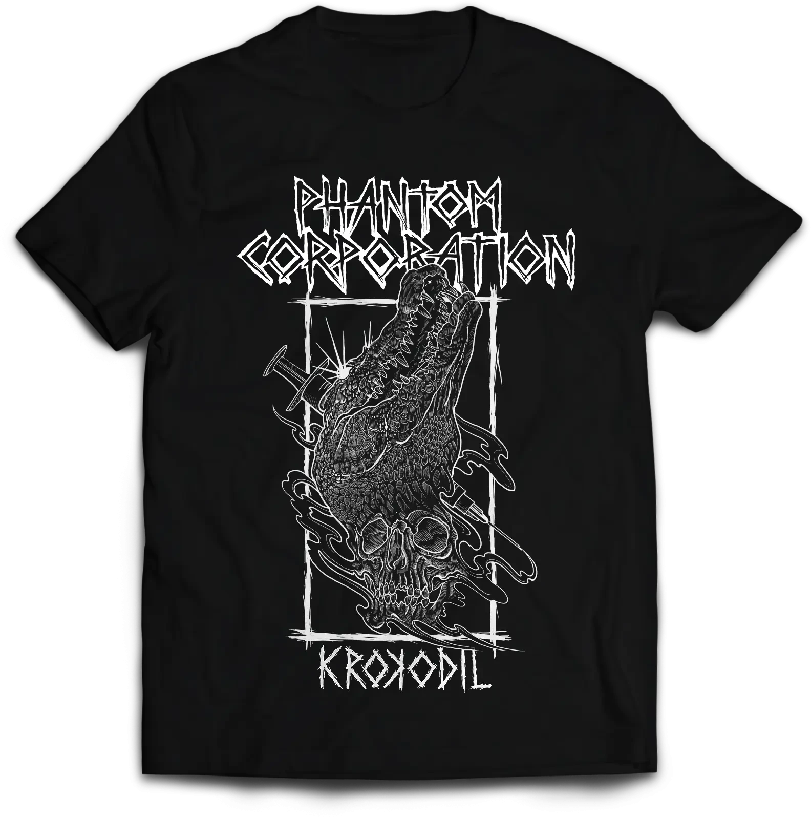 PHANTOM CORPORATION · Krokodil Black | T-SHIRT (Thrash Metal/D-Beat/Death Metal Clothes)