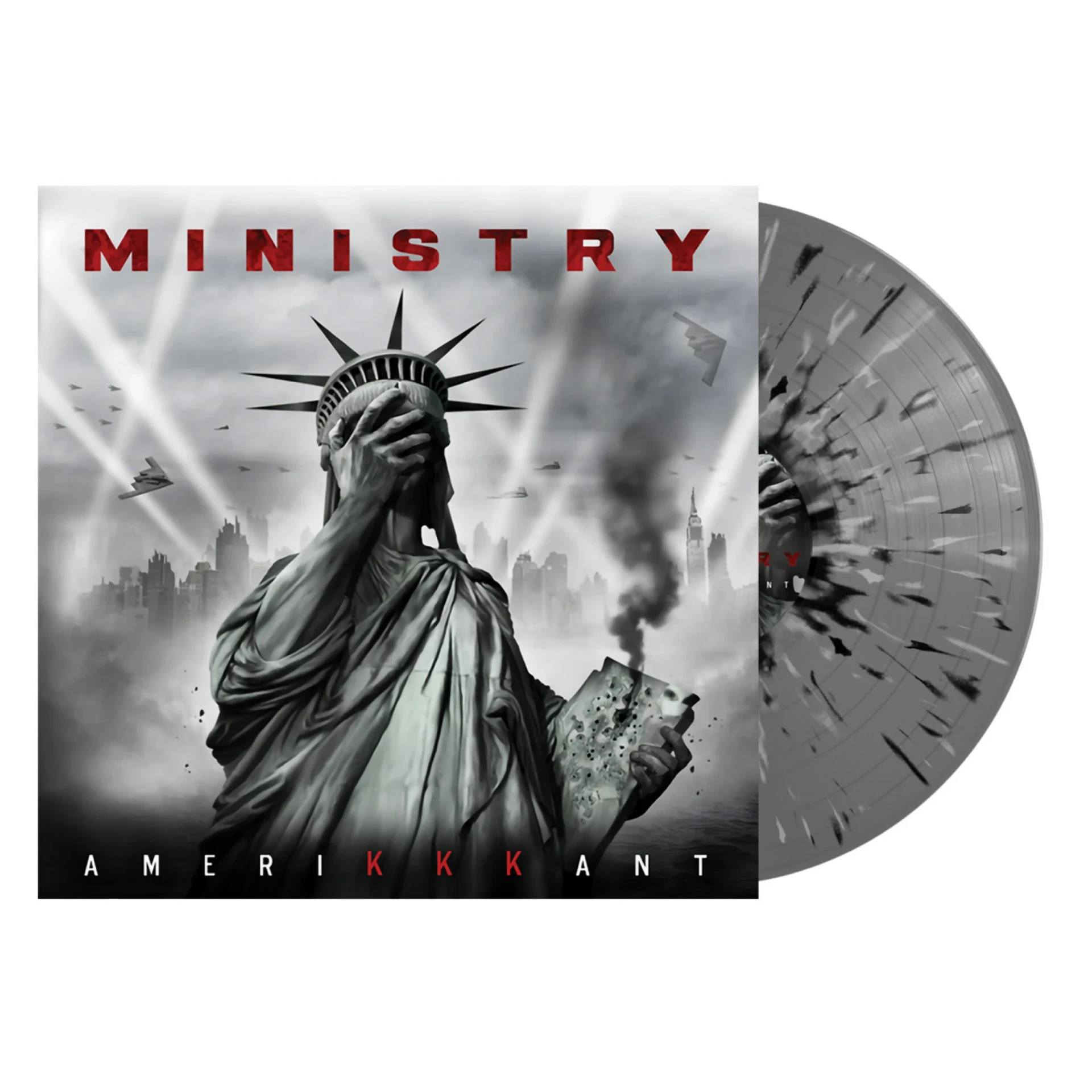 MINISTRY · AmeriKKKant | GREY/BLACK/WHITE SPLATTER LP (Industrial Vinyl)
