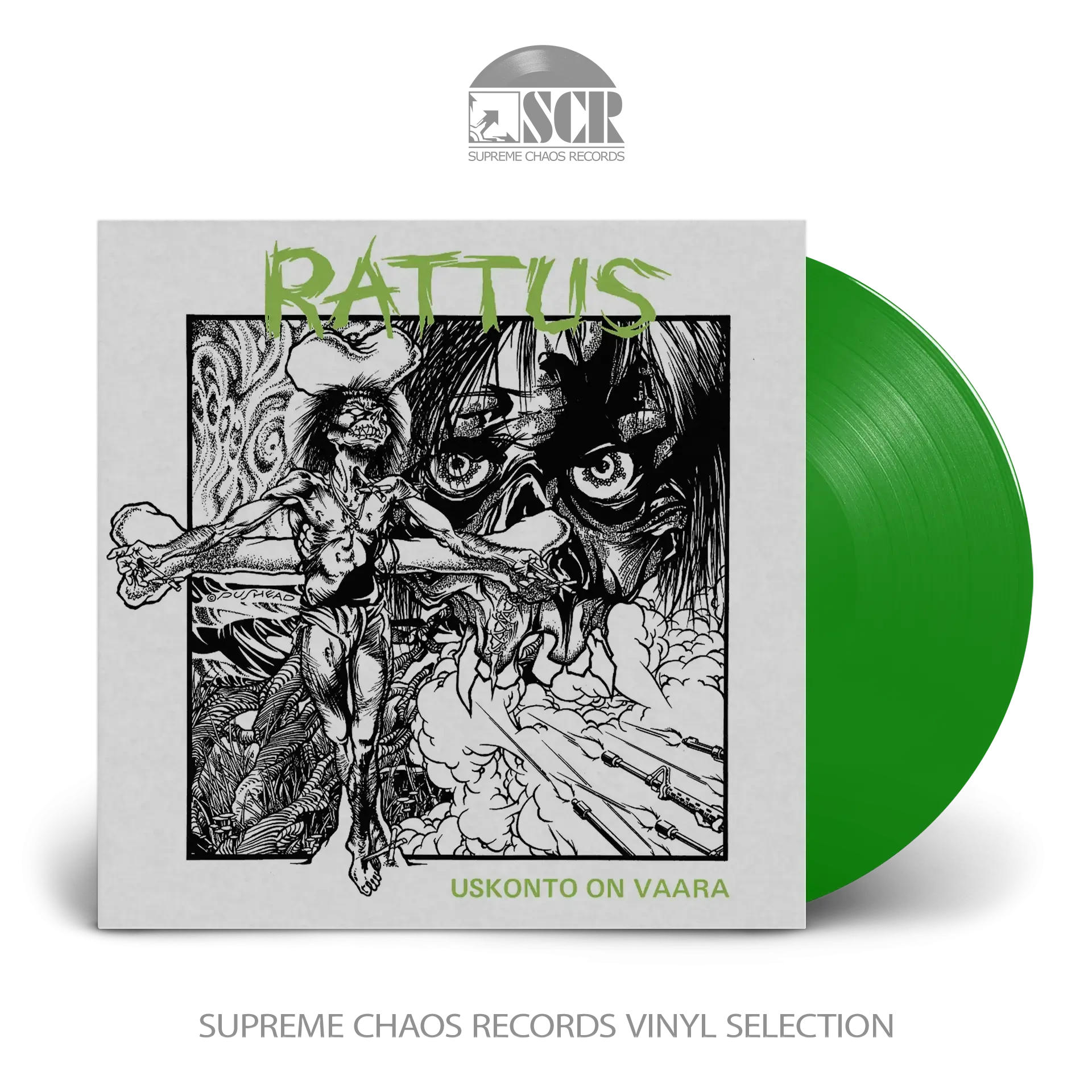 RATTUS · Uskonto on vaara | TRANSPARENT GREEN LP (Hardcore Vinyl)